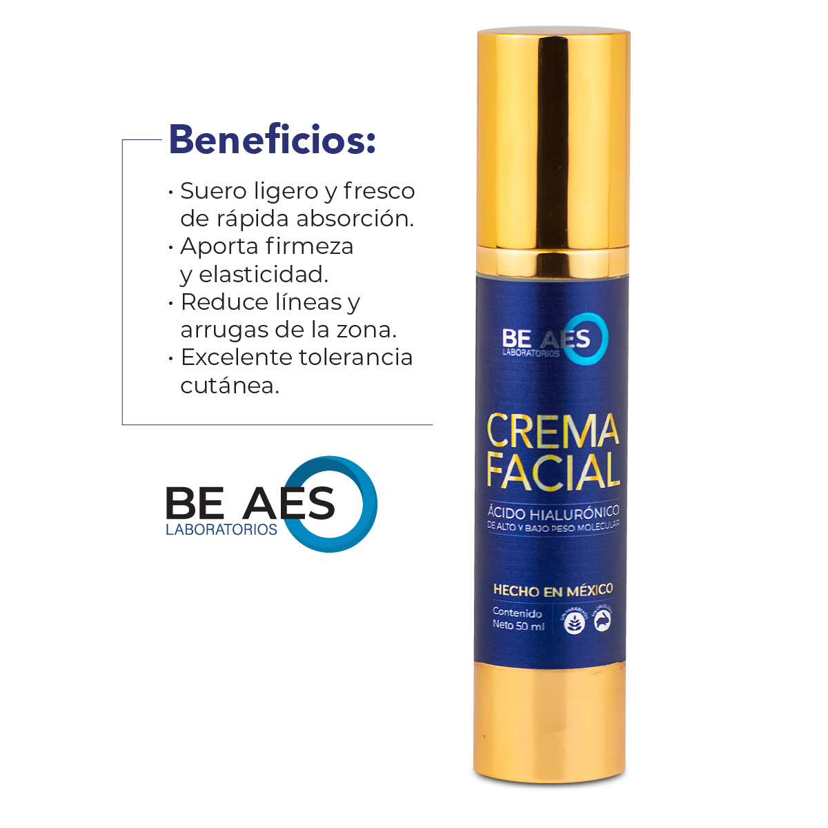 Foto 5 | Crema Facial Be Aes Colágeno Y Ácido Hialurónico Piel Firme