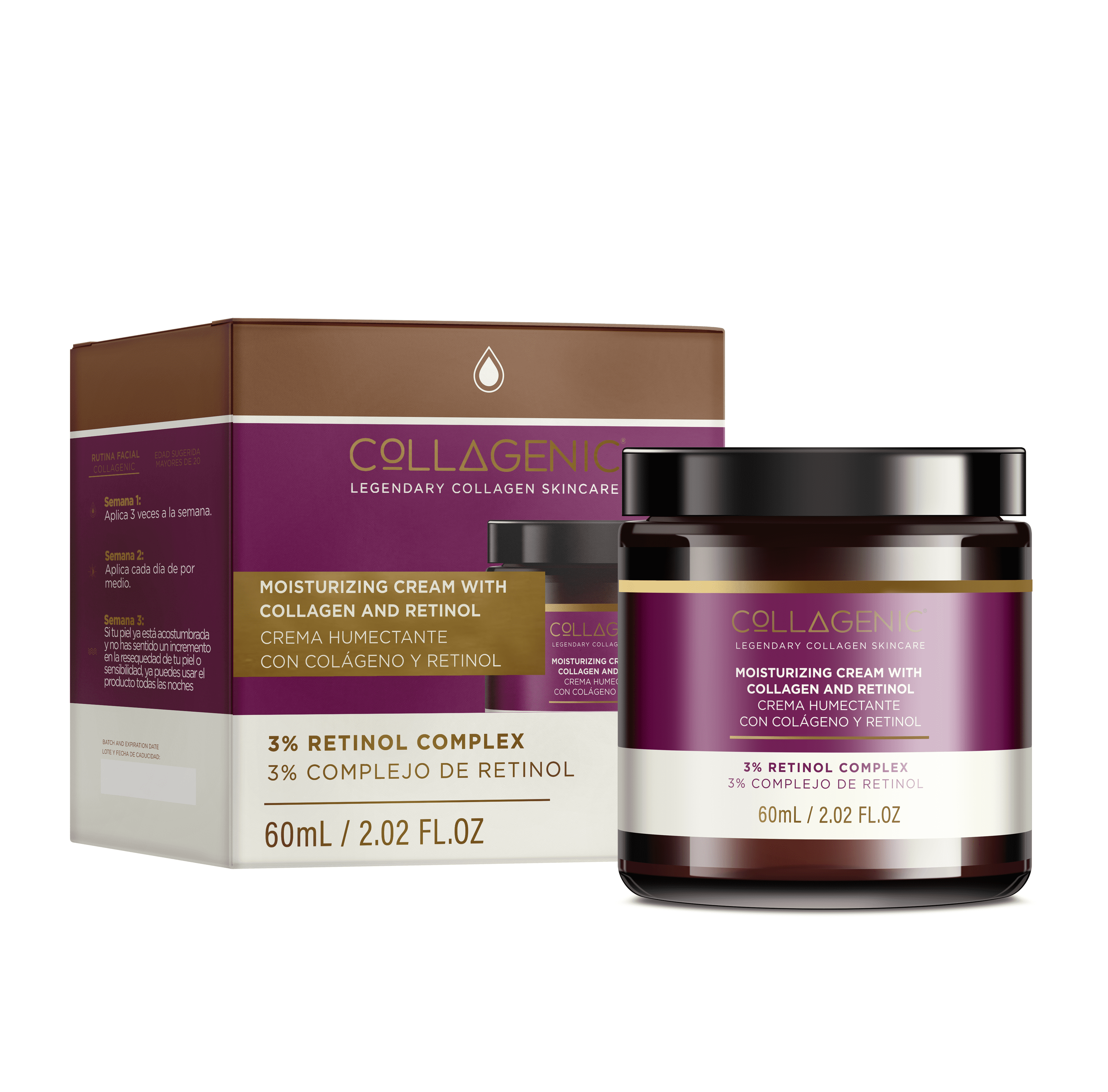 Foto 2 pulgar | Crema Facial Noche Collagenic 3% Retinol Colageno Antiarrugas 60 ml