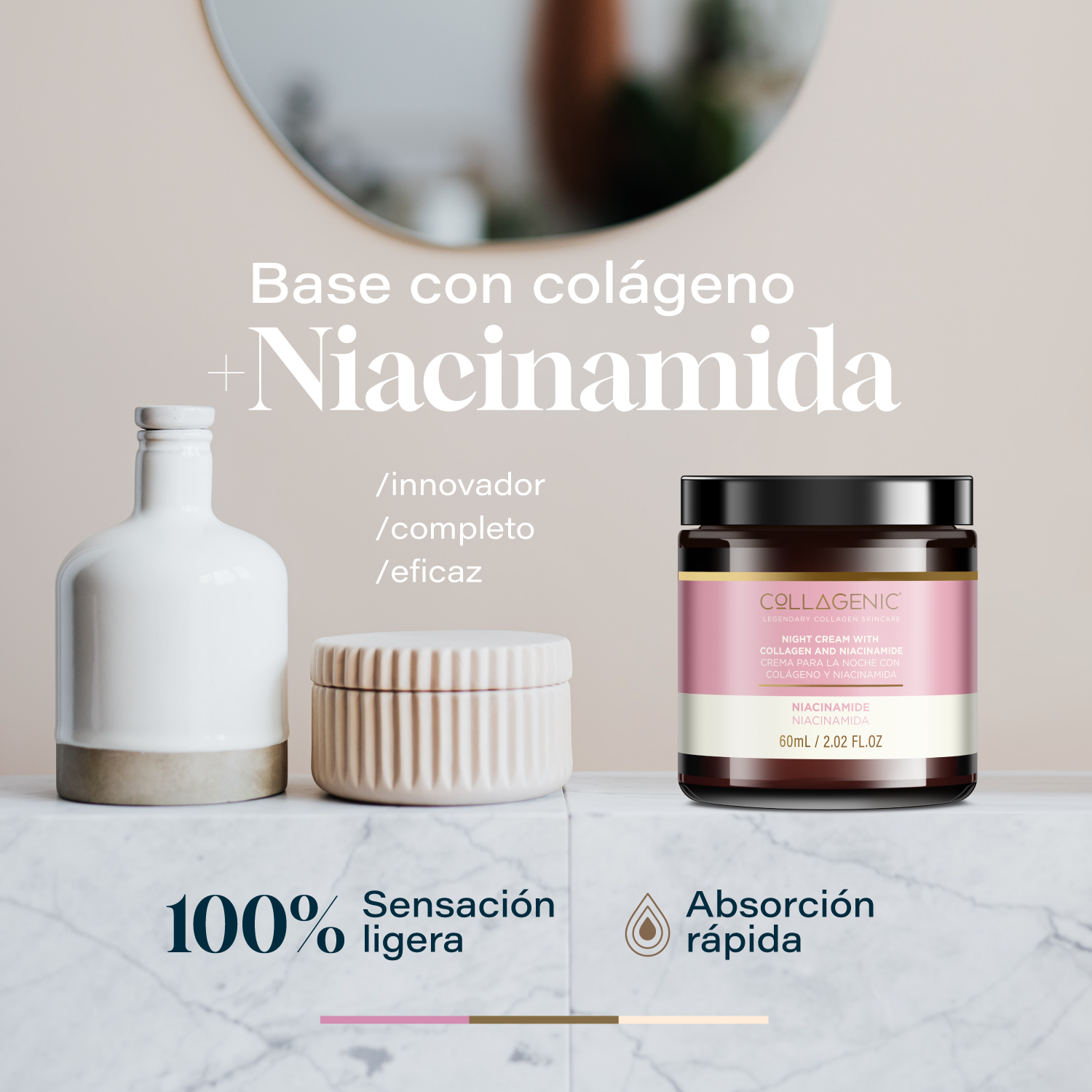 Foto 5 | Crema Aclarante de Noche Collagenic 10% Niacinamida Colageno 60 ml