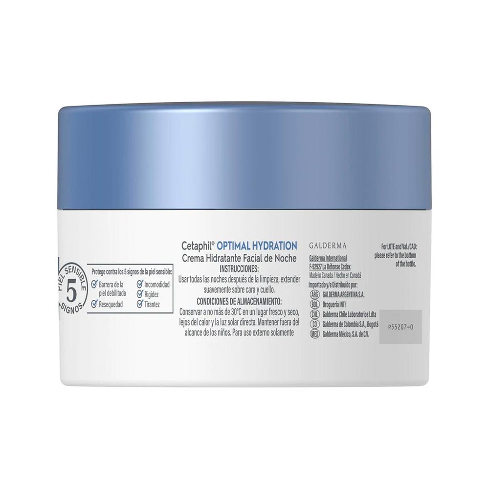 Foto 3 pulgar | Crema Facial de Noche Cetaphil Optimal Hydration 48 Gr