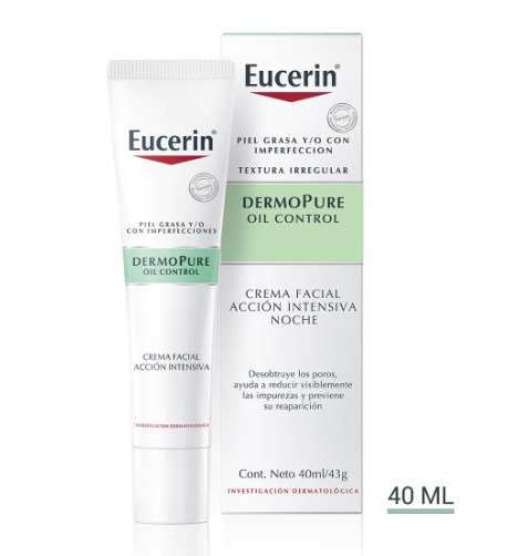 Foto 2 | Crema Facial Acción Intensiva Eucerin Dermo Pure de Noche Piel Grasa 40 Ml