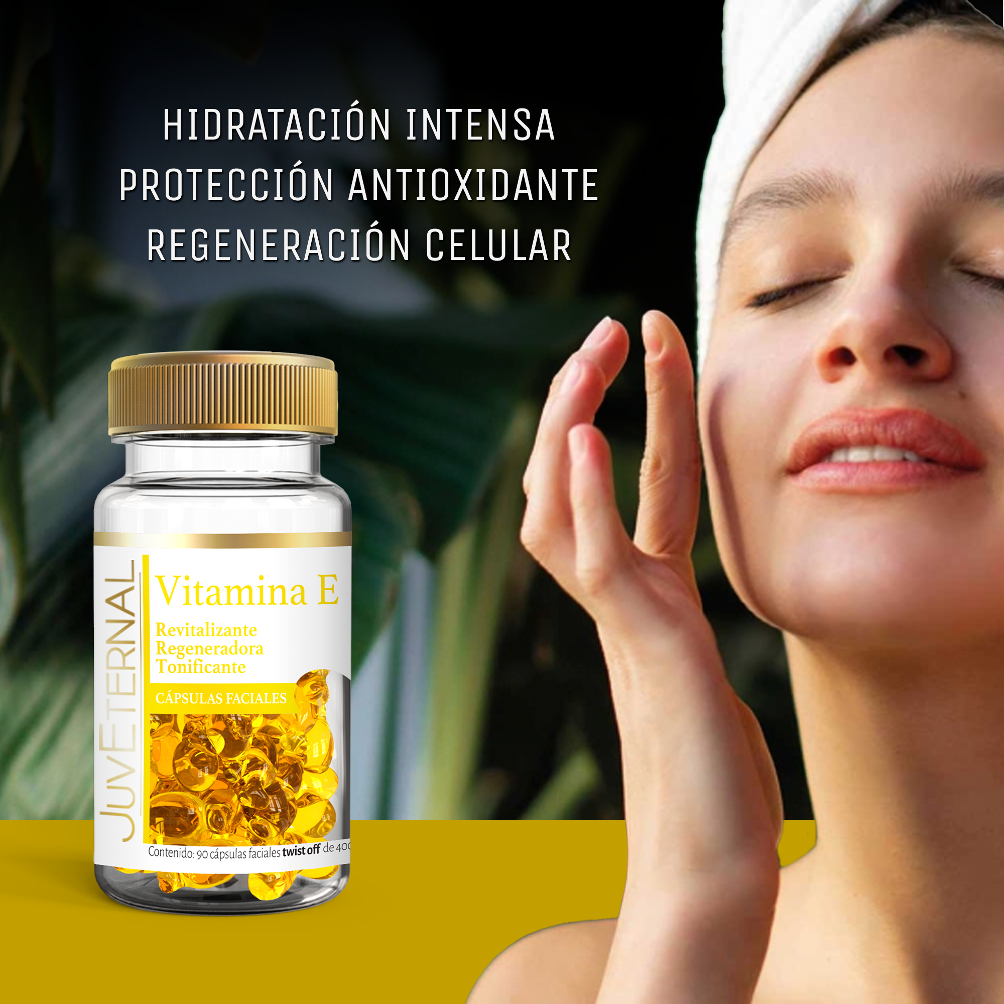 Foto 4 pulgar | Cápsulas Faciales de Vitamina E Juveternal 90 cápsulas Twist-Off Antioxidante Hidratante y Revitalizante
