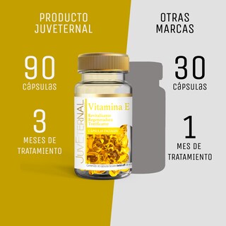 Foto 7 | Cápsulas Faciales de Vitamina E Juveternal 90 cápsulas Twist-Off Antioxidante Hidratante y Revitalizante