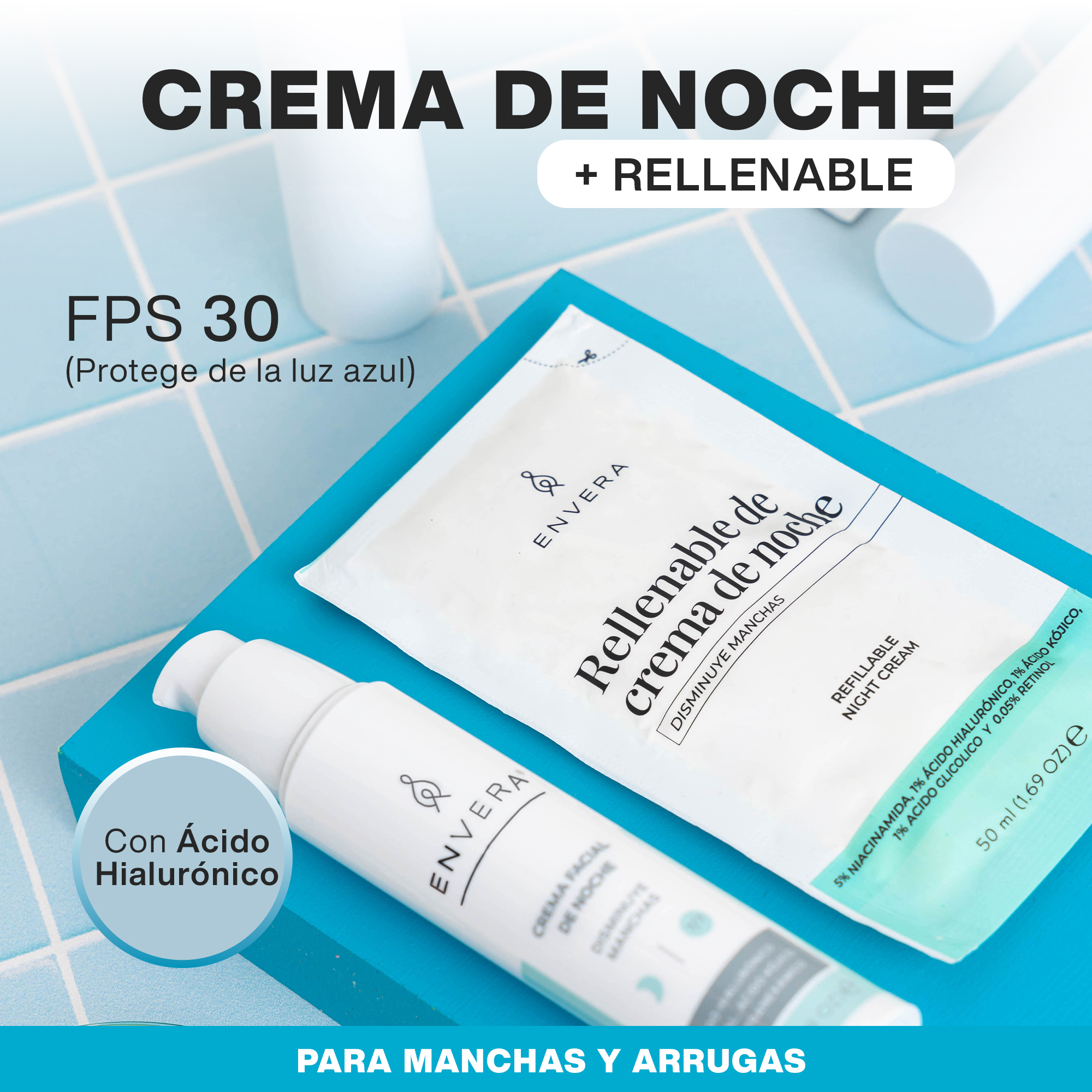 Foto 3 pulgar | Kit Crema Hidratante Facial para Manchas y Acné con Niacinamida Vegana de 50ml