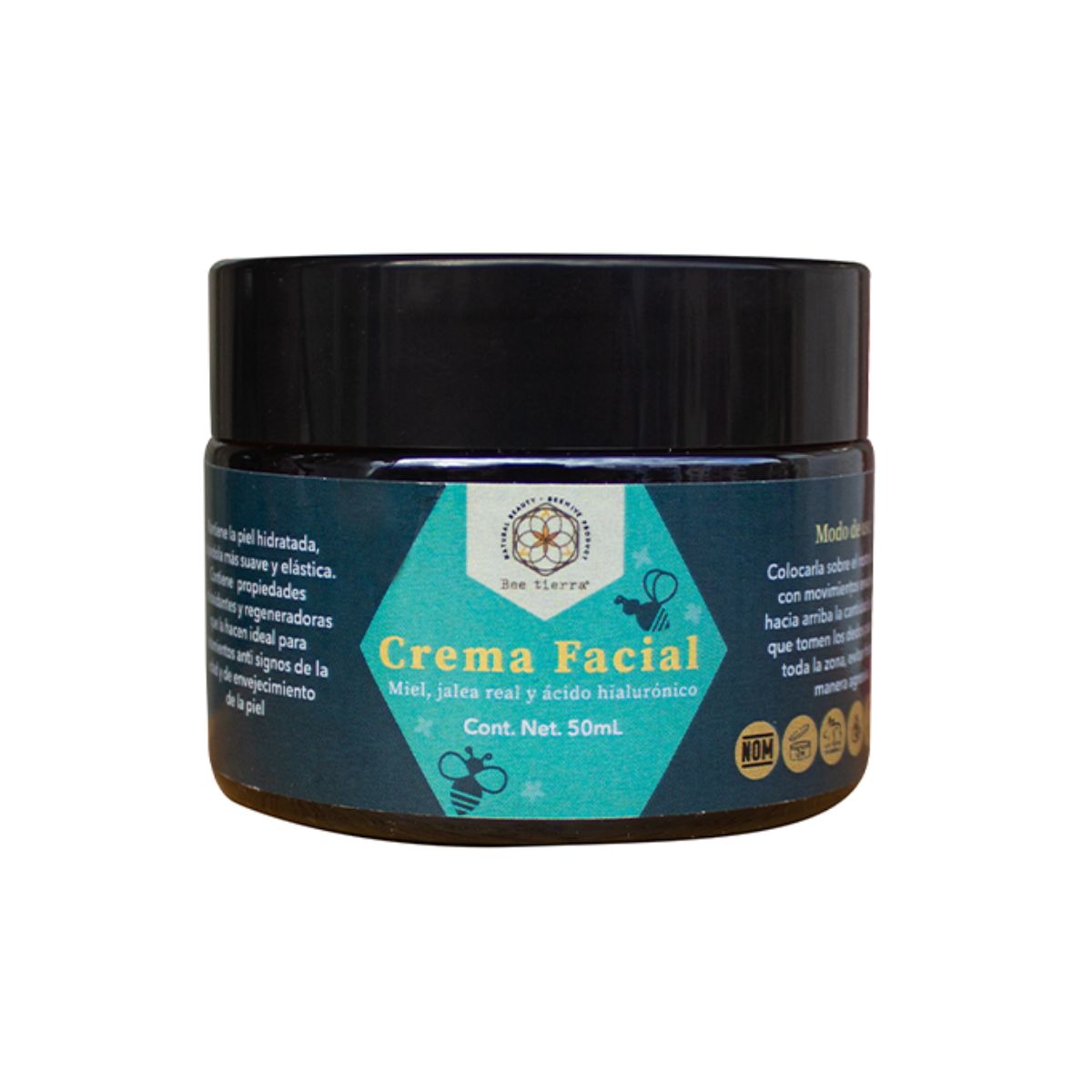 Crema Facial De Miel, Jalea Real Y Ácido Hialurónico 50g