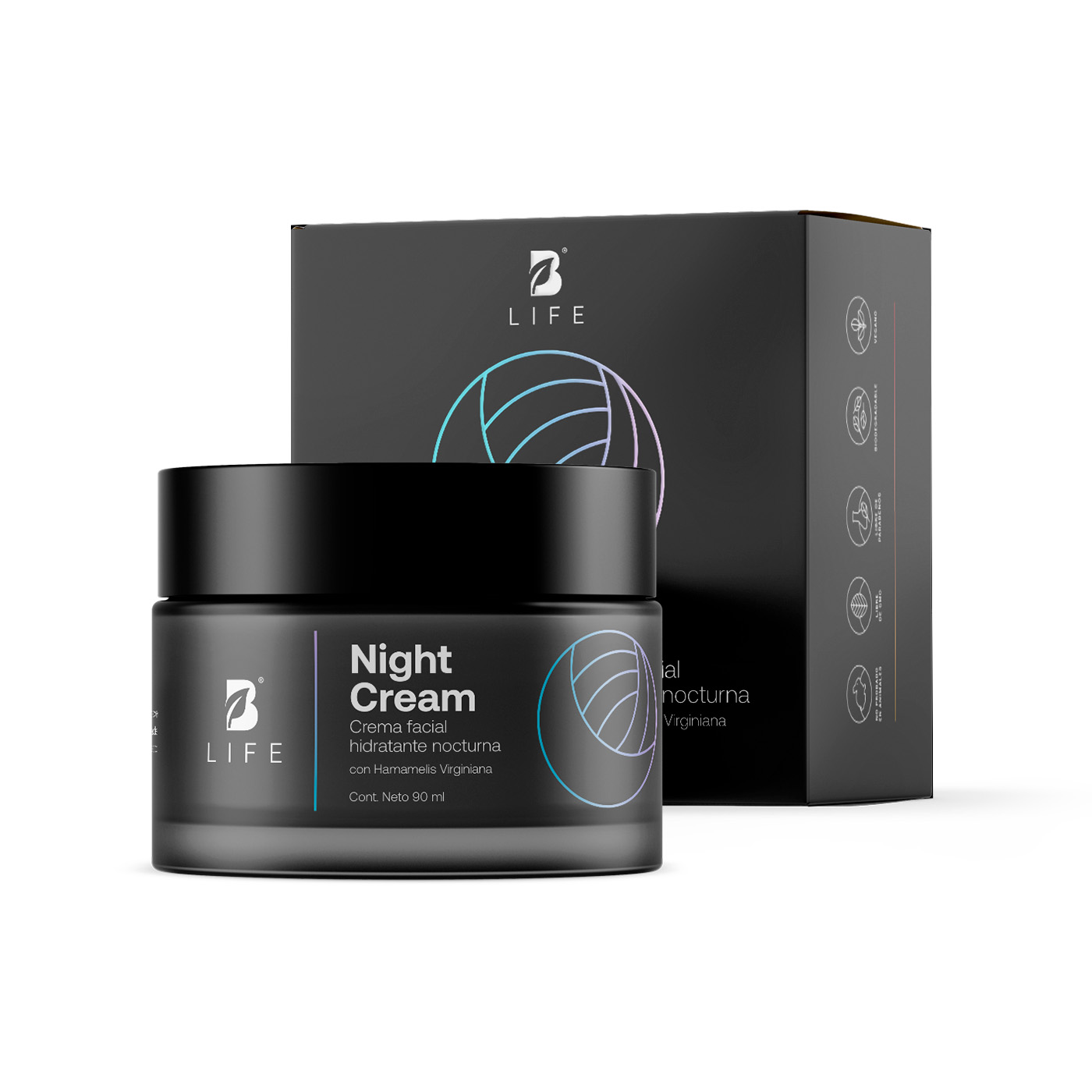 Crema Facial Hidratante De Noche Con 90 Ml. Enriquecida Con Retinol Y Ácido Hialurónico. Night Cream B Life.