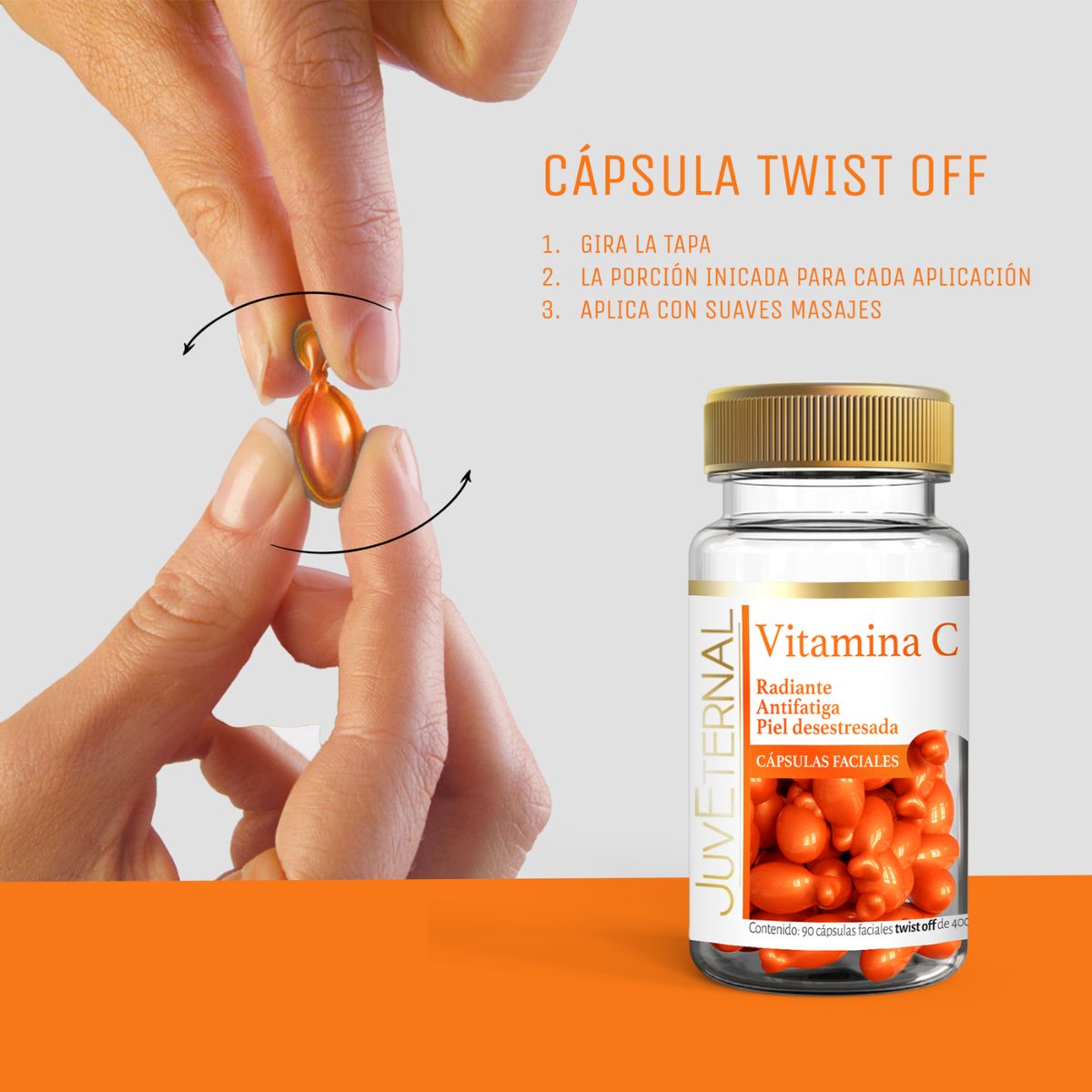 Foto 5 pulgar | JUVETERNAL Cápsulas Faciales de Vitamina C 90 cápsulas Twist-Off Ilumina, Hidrata y Protege tu Piel