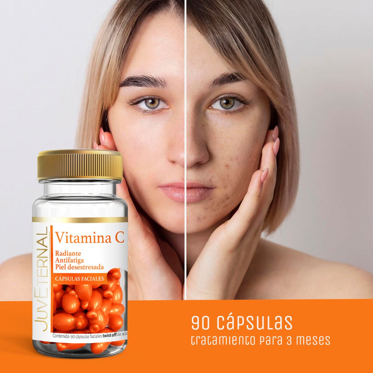 Foto 7 pulgar | JUVETERNAL Cápsulas Faciales de Vitamina C 90 cápsulas Twist-Off Ilumina, Hidrata y Protege tu Piel