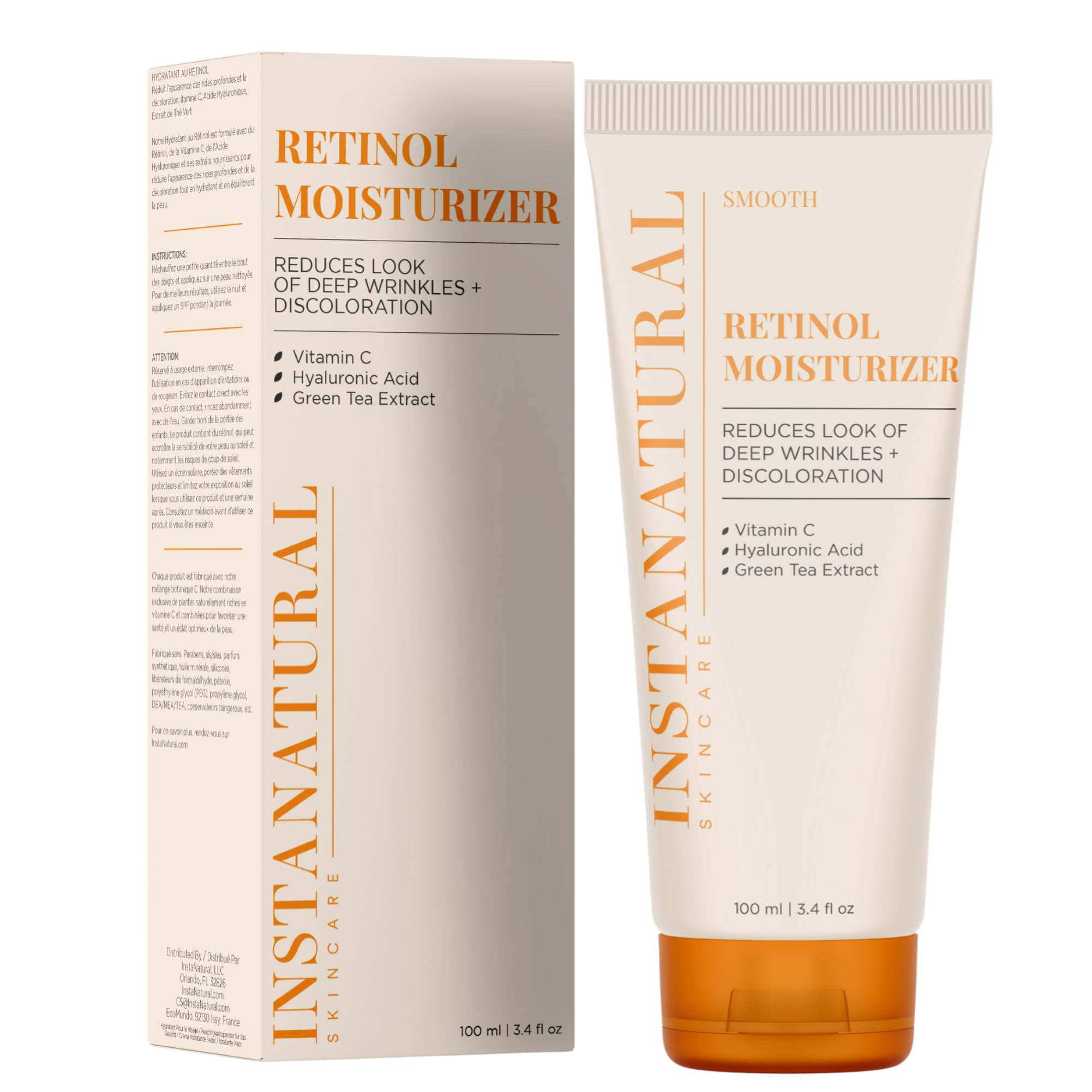 Crema Hidratante Instanatural Retinol Con Vitamina C 100 Ml - Venta Internacional.
