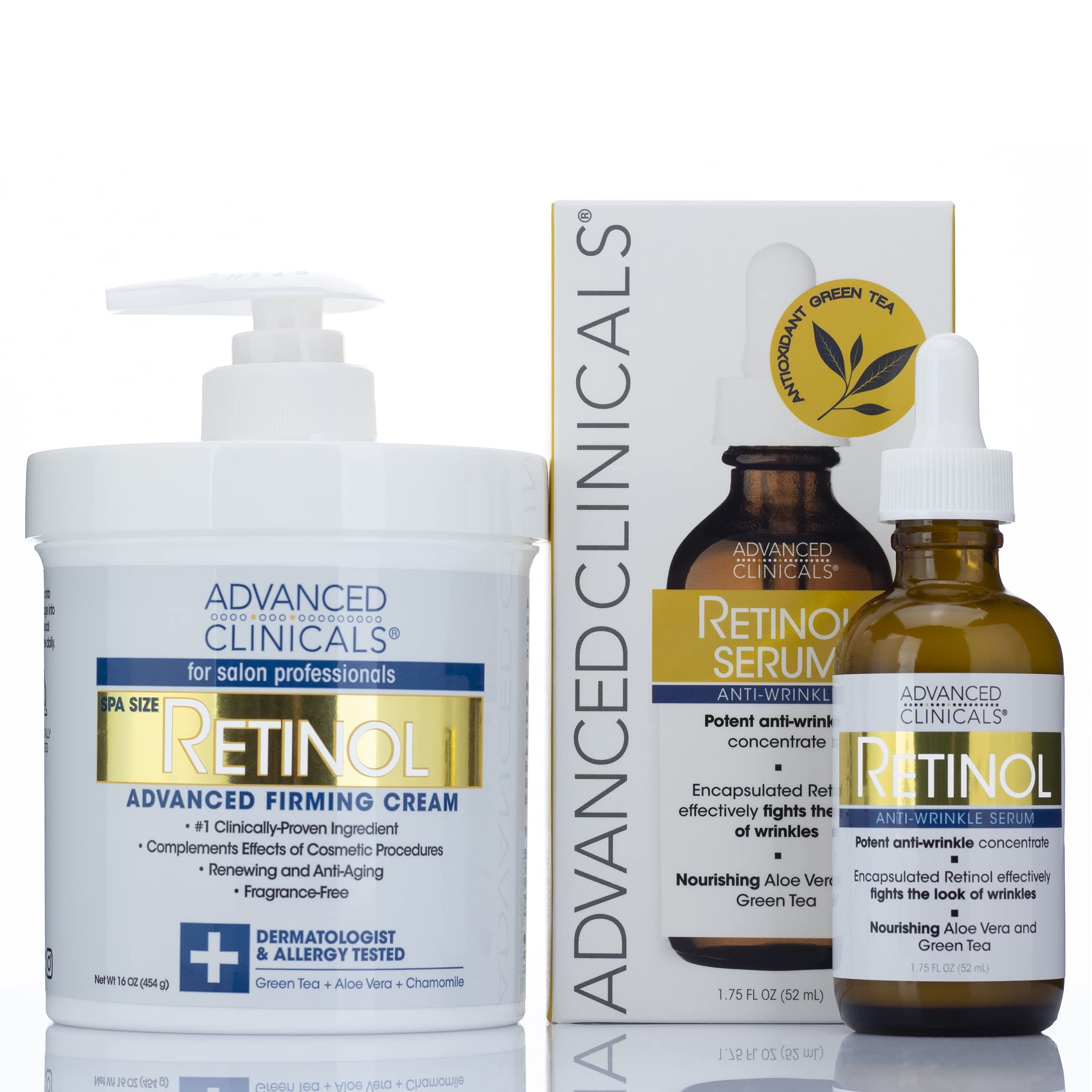 Foto 2 pulgar | Set De Cuidado De La Piel Advanced Clinicals Crema Corporal Con Retinol Y Sérum - Venta Internacional.