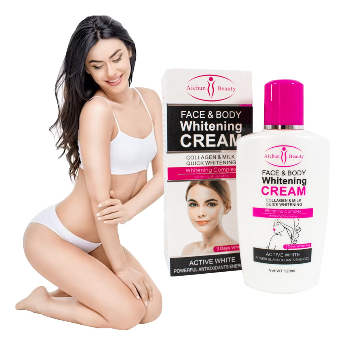 Foto 2 pulgar | Crema Aclaradora Blanqueadora Facial And Body Aichun Beauty 120 Ml