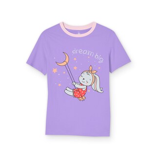 Foto 2 | Pijama Niña Million Hands Lila Morado Y Rosa Claro Playera Short Conejo