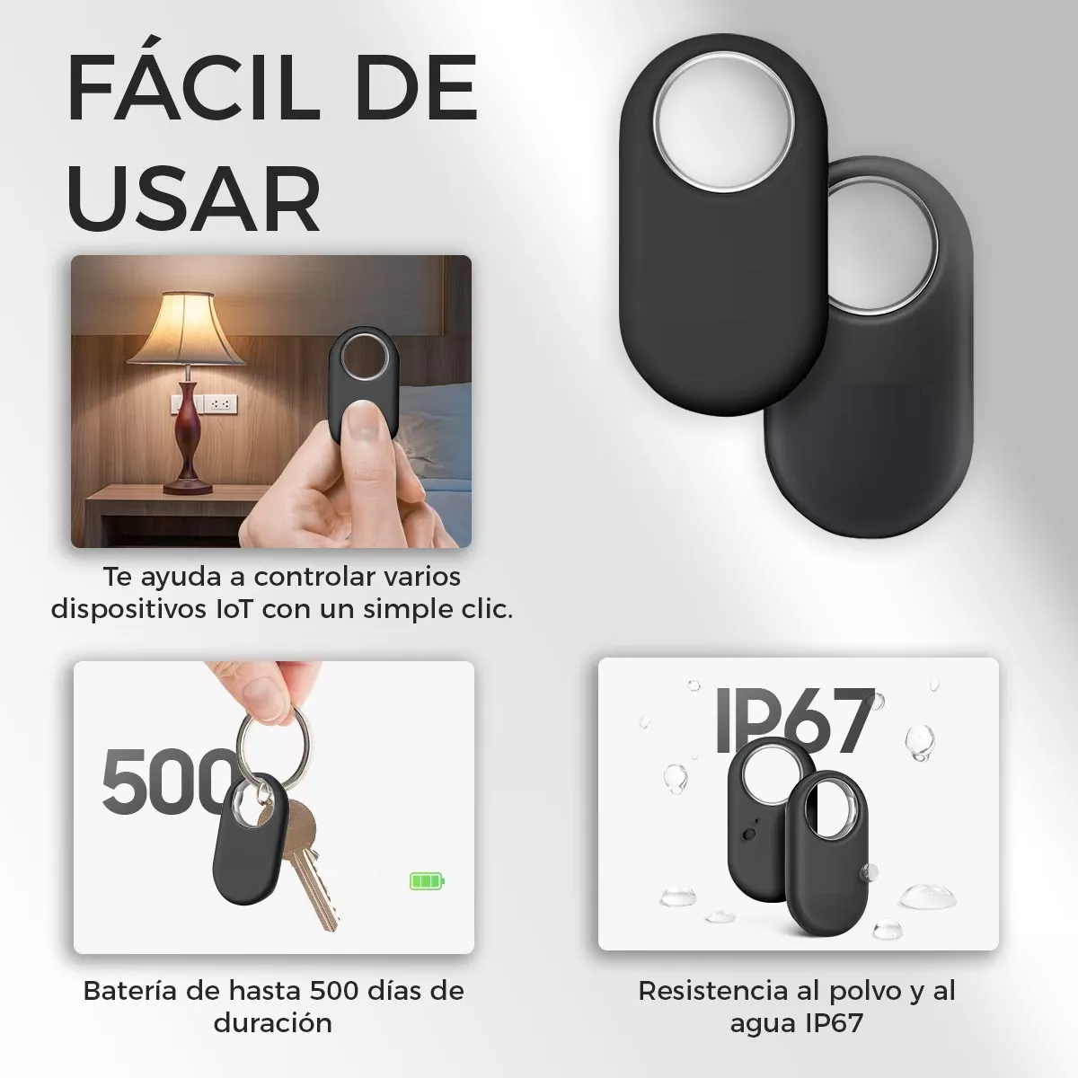 Foto 4 pulgar | Localizador Bluetooth Para Objetos Eo Safe Imports Esi-15754 Negro