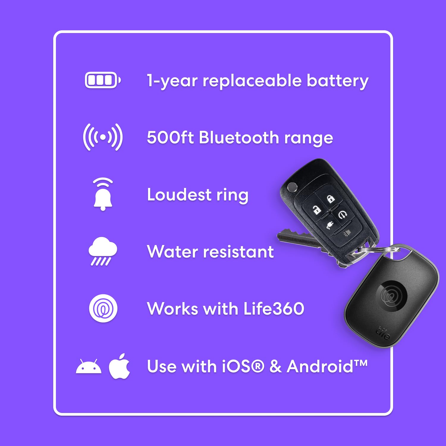 Foto 7 pulgar | Tile Rastreador Bluetooth De Life360 Pro (2024), Paquete De 1 Unidad, Negro - Venta Internacional.