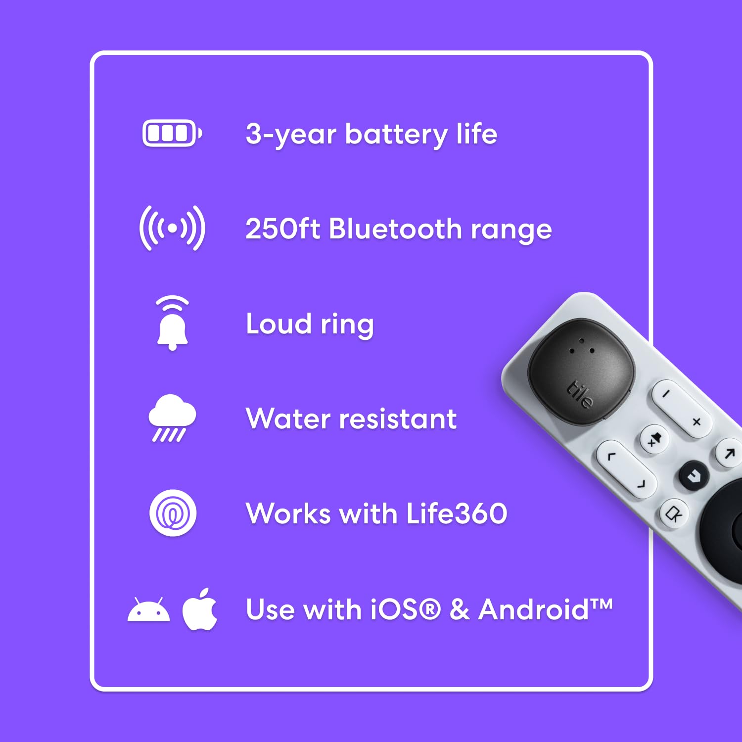 Foto 7 pulgar | Rastreador Bluetooth Tile by Life360 Sticker Negro - Venta Internacional
