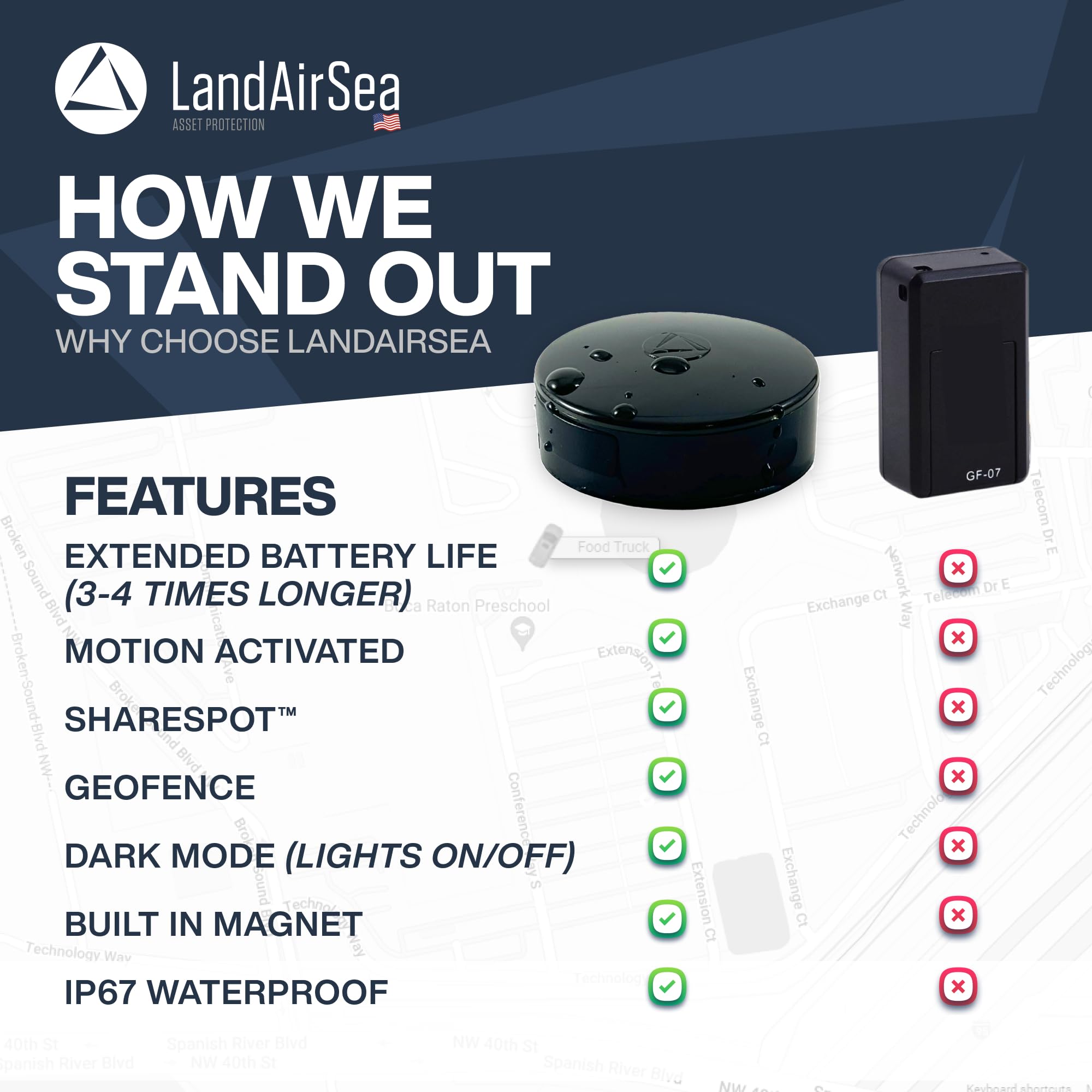 Foto 4 | Rastreador Gps Landairsea Overdrive Con Batería Extendida A Prueba De Agua - Venta Internacional.