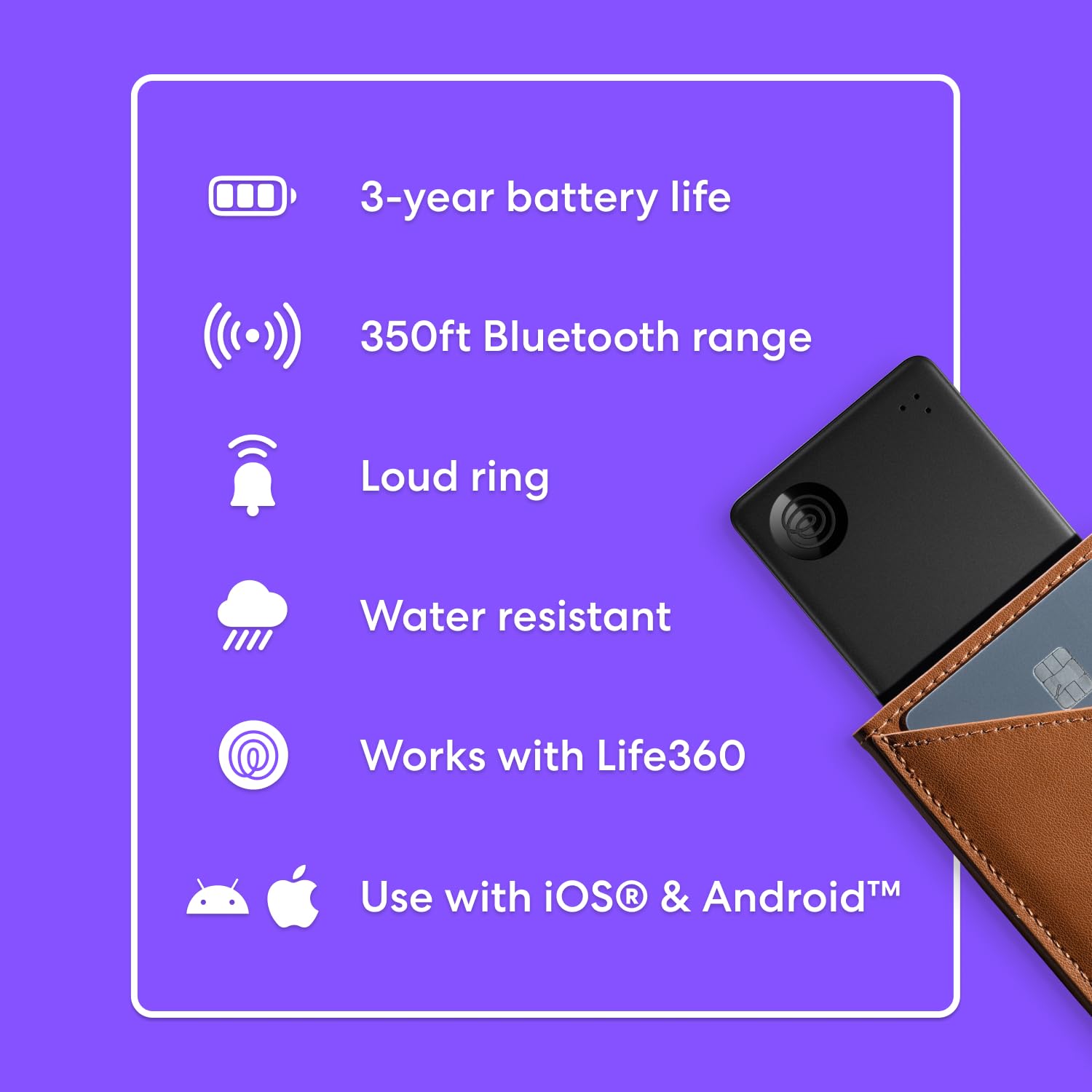 Foto 6 | Tile Rastreador Bluetooth De Life360 Slim (2024), Paquete De 2 Unidades, Negro - Venta Internacional.