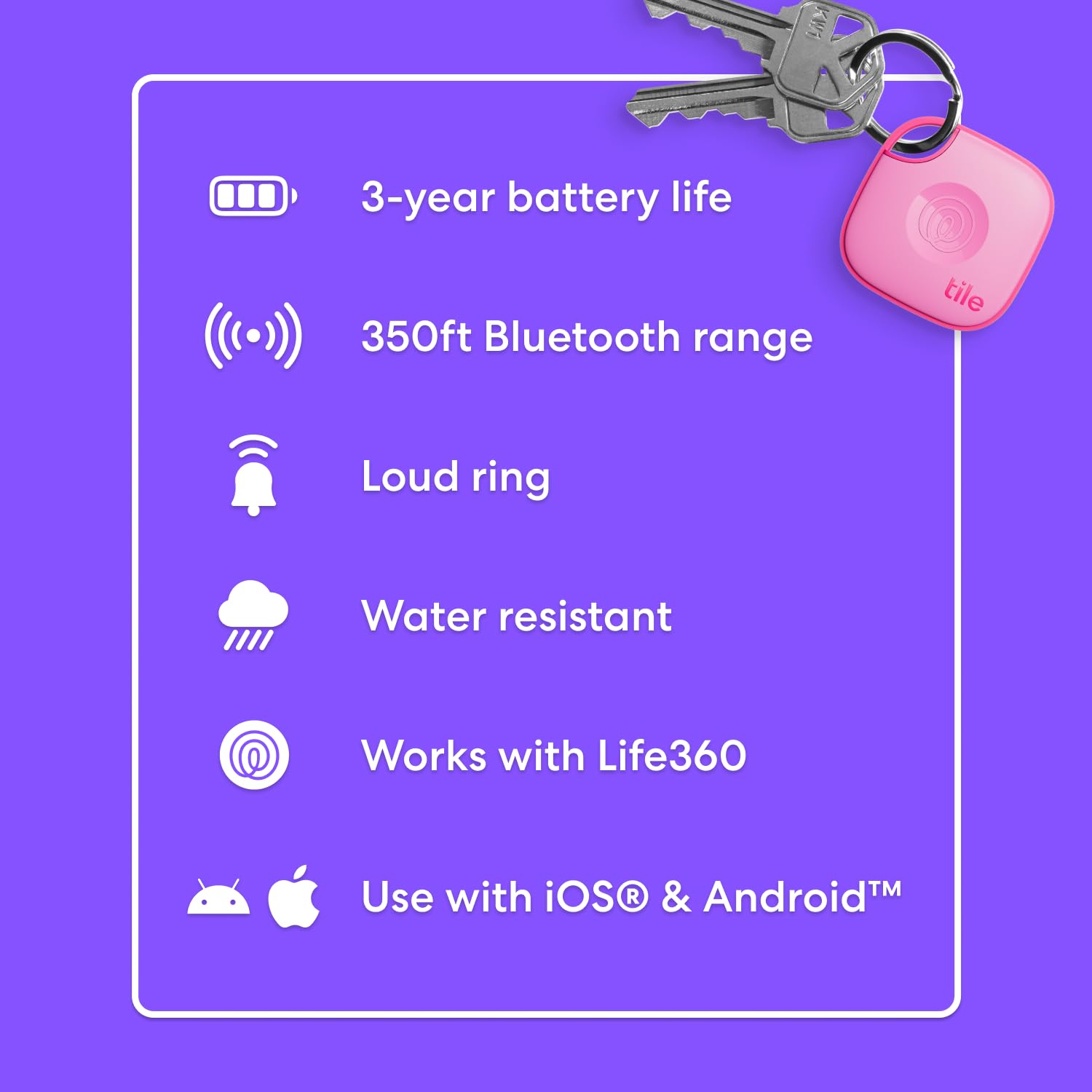 Foto 7 pulgar | Tile Rastreador Bluetooth De Life360 Mate (2024), Paquete De 1 Unidad, Rosa - Venta Internacional.