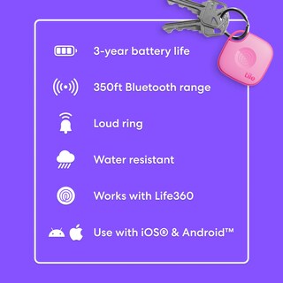Foto 6 | Tile Rastreador Bluetooth De Life360 Mate (2024), Paquete De 1 Unidad, Rosa - Venta Internacional.