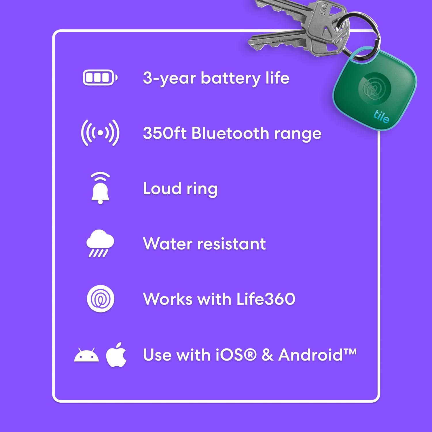 Foto 7 pulgar | Tile Rastreador Bluetooth De Life360 Mate (2024), Paquete De 1 Unidad - Venta Internacional.