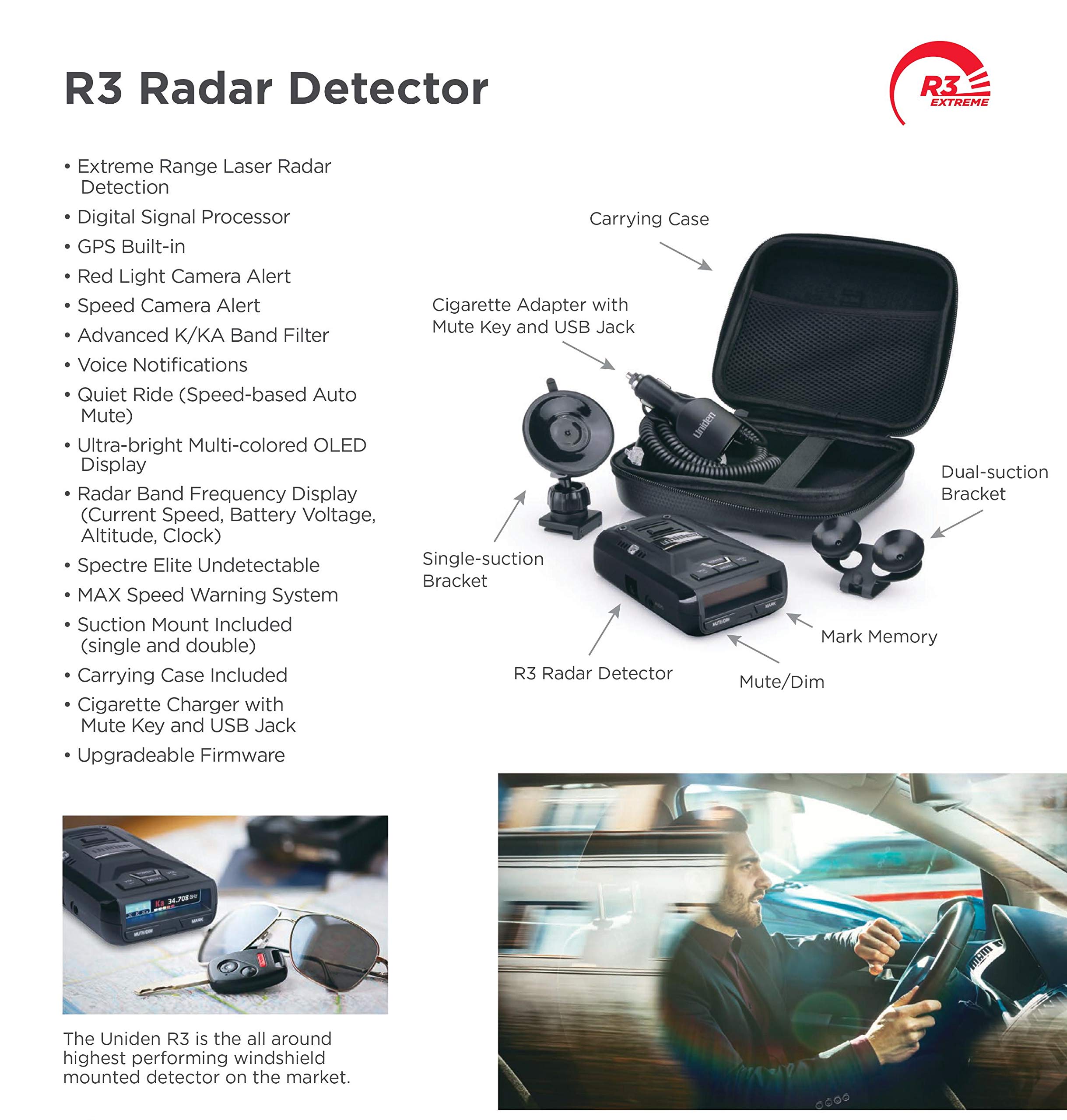 Foto 3 | Detector De Radar Uniden R3 Extreme Long Range Con Gps, Negro - Venta Internacional.