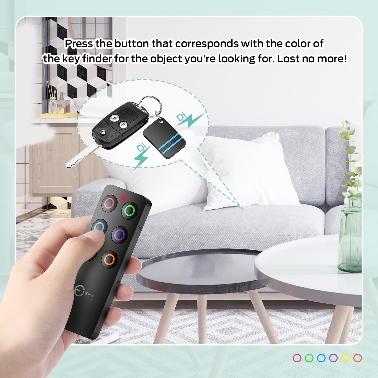 Foto 3 pulgar | Rastreador Key Finder Esky Wallet Con Transmisor Adicional Y 6 Receptores - Venta Internacional.