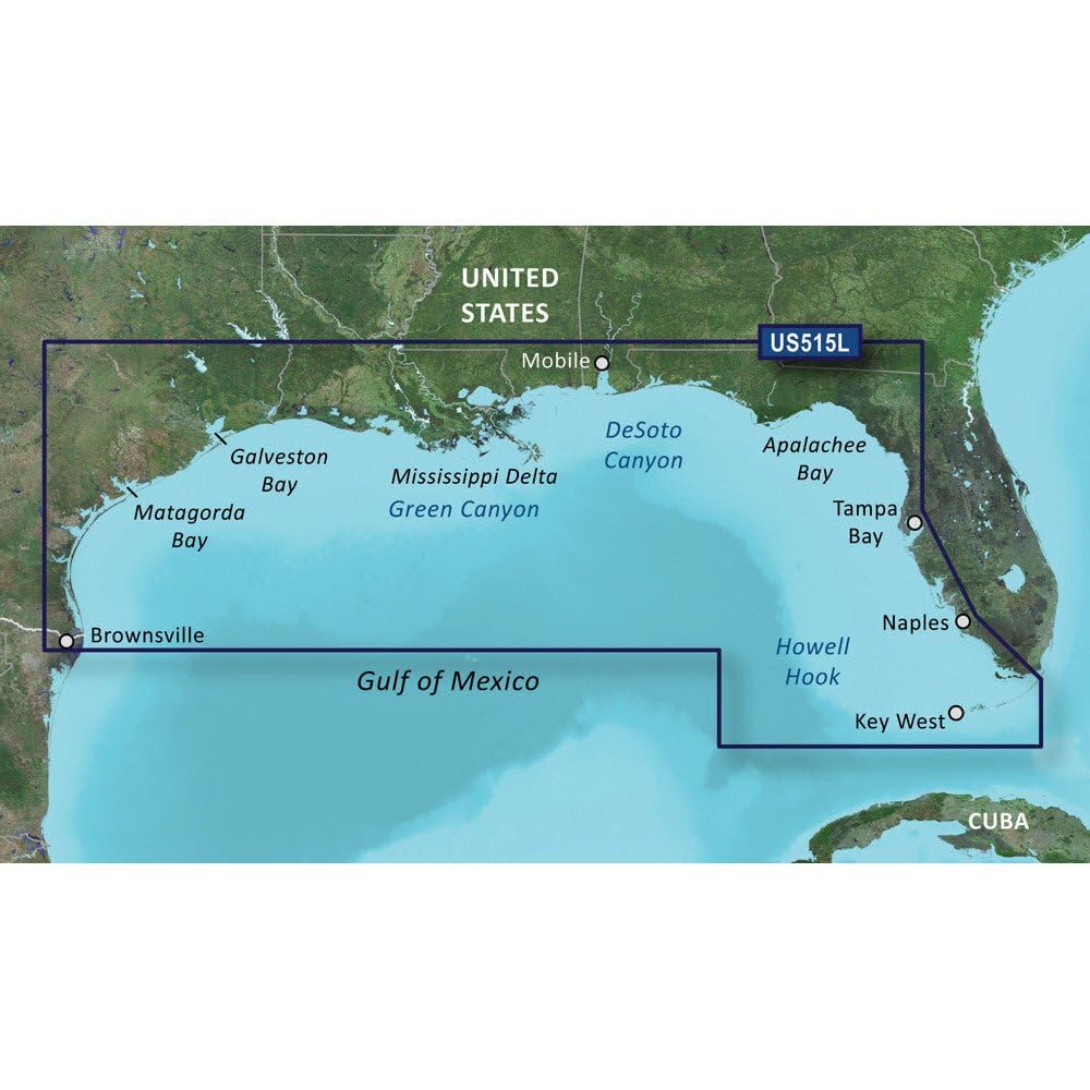 Foto 1 | Gráfico Garmin Bluechart  G2 Vision  Hd Vus515l Brownsville-cayo Largo - Venta Internacional.