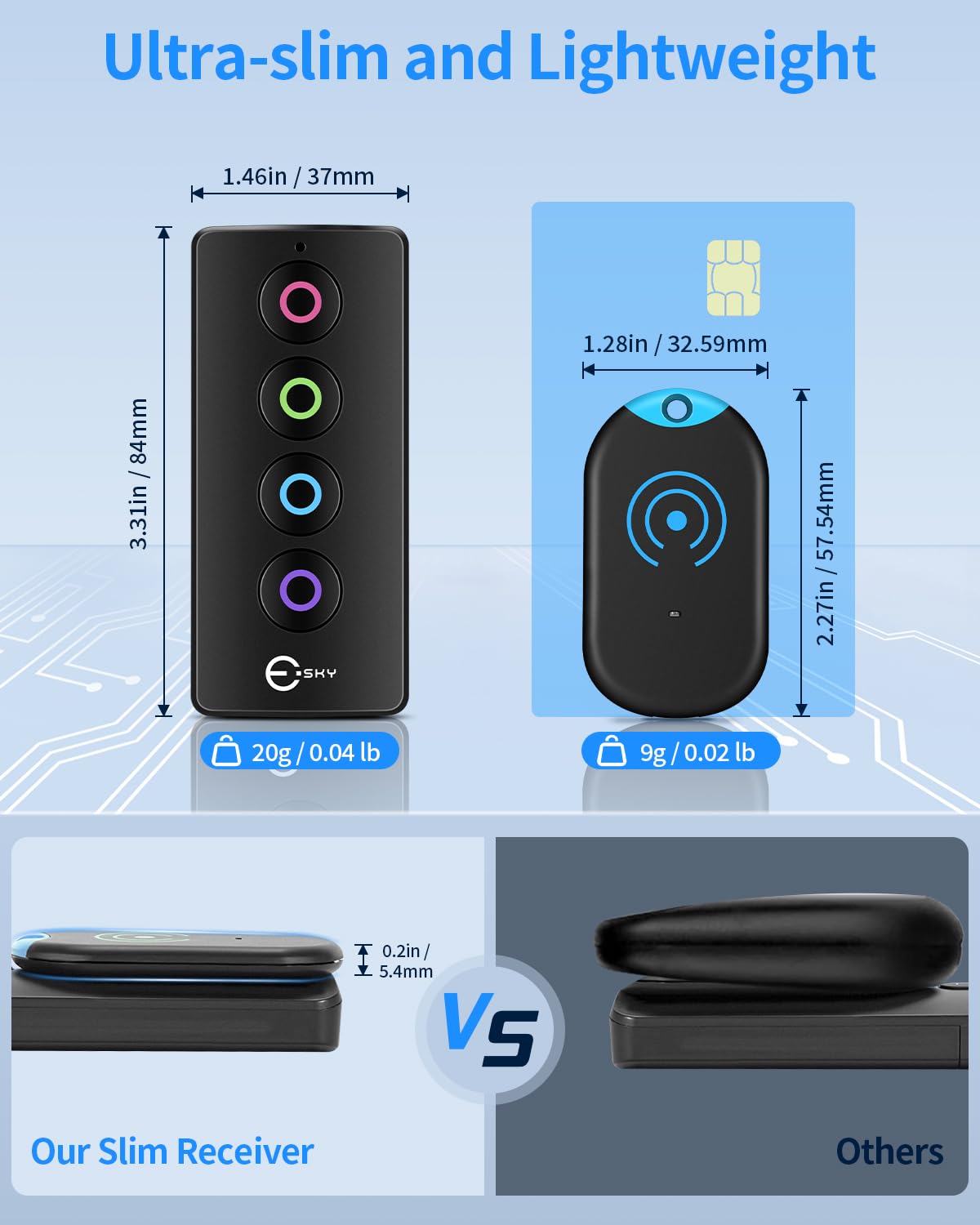 Foto 3 pulgar | Buscador De Llaves Esky Ultra Slim Con 4 Receptores De Sonido De 80 Db - Venta Internacional.