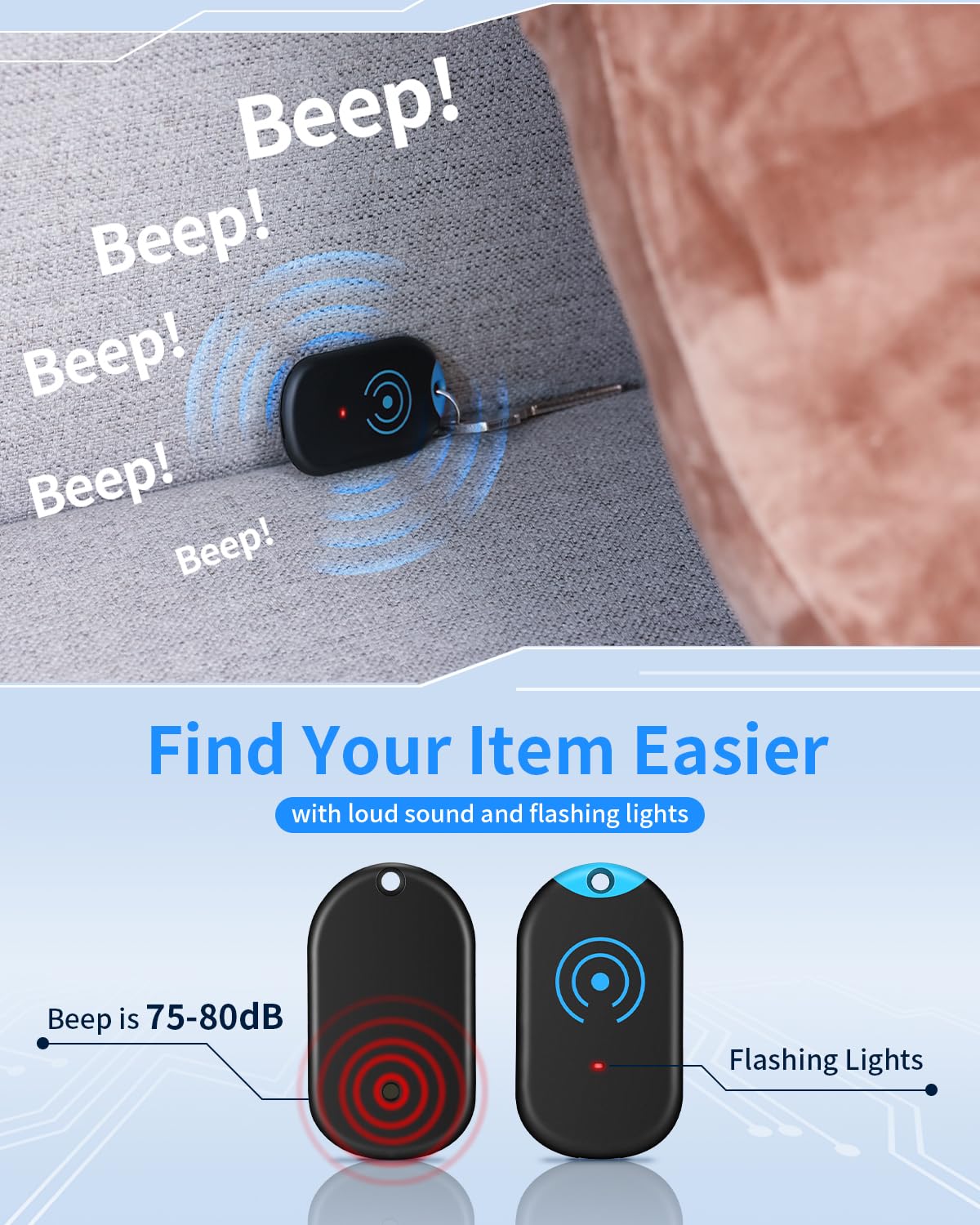 Foto 4 pulgar | Buscador De Llaves Esky Ultra Slim Con 4 Receptores De Sonido De 80 Db - Venta Internacional.
