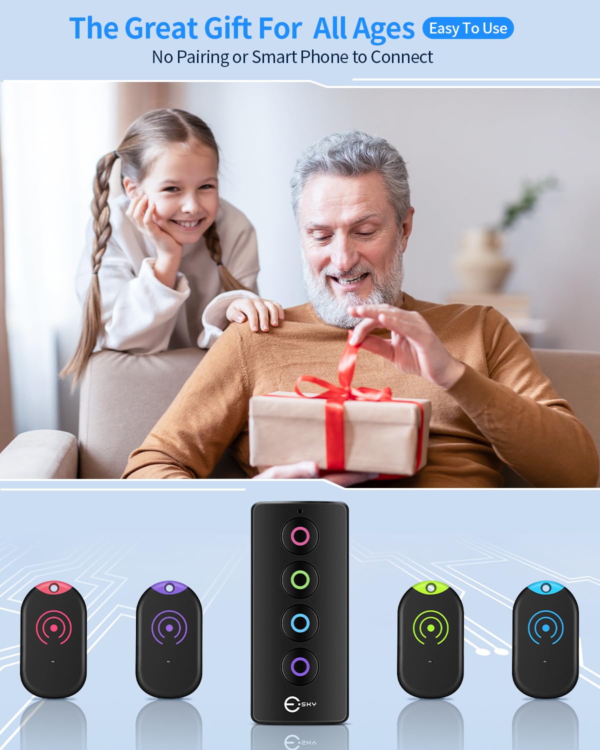Foto 8 pulgar | Buscador De Llaves Esky Ultra Slim Con 4 Receptores De Sonido De 80 Db - Venta Internacional.