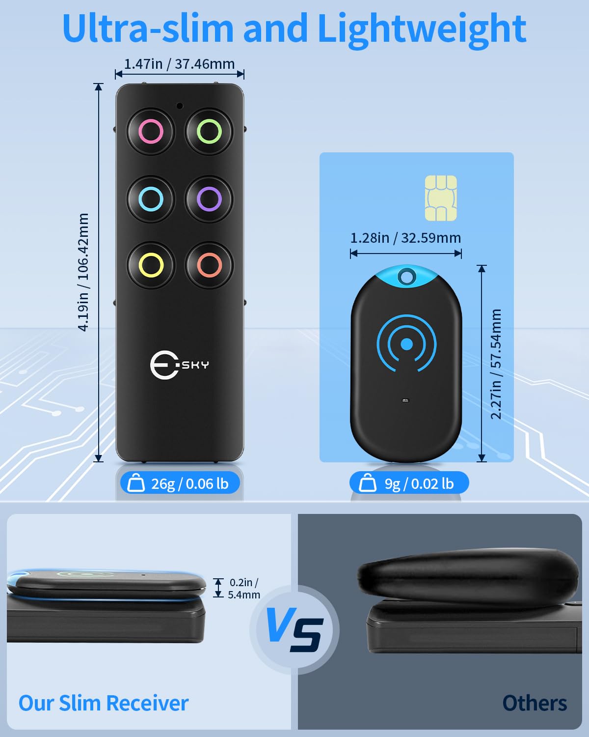 Foto 3 pulgar | Buscador De Llaves Esky Ultra Slim Con 6 Receptores De Sonido De 80 Db - Venta Internacional.