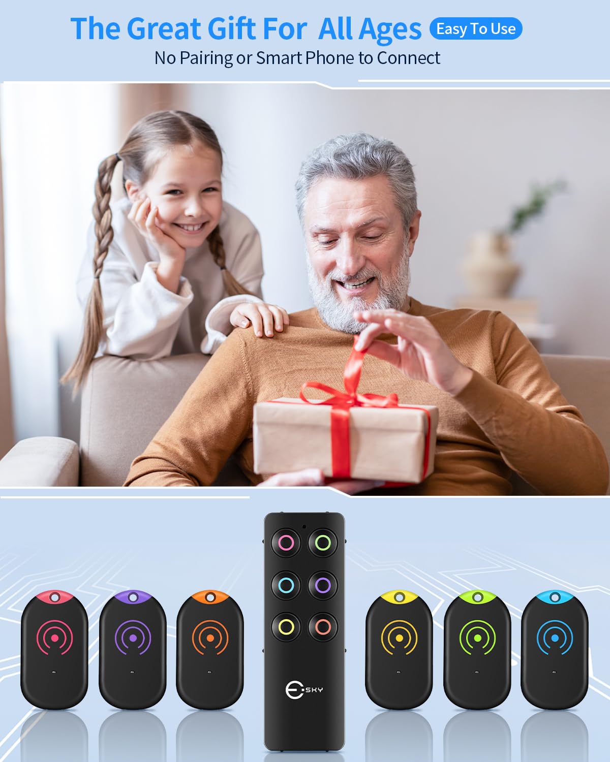 Foto 8 pulgar | Buscador De Llaves Esky Ultra Slim Con 6 Receptores De Sonido De 80 Db - Venta Internacional.