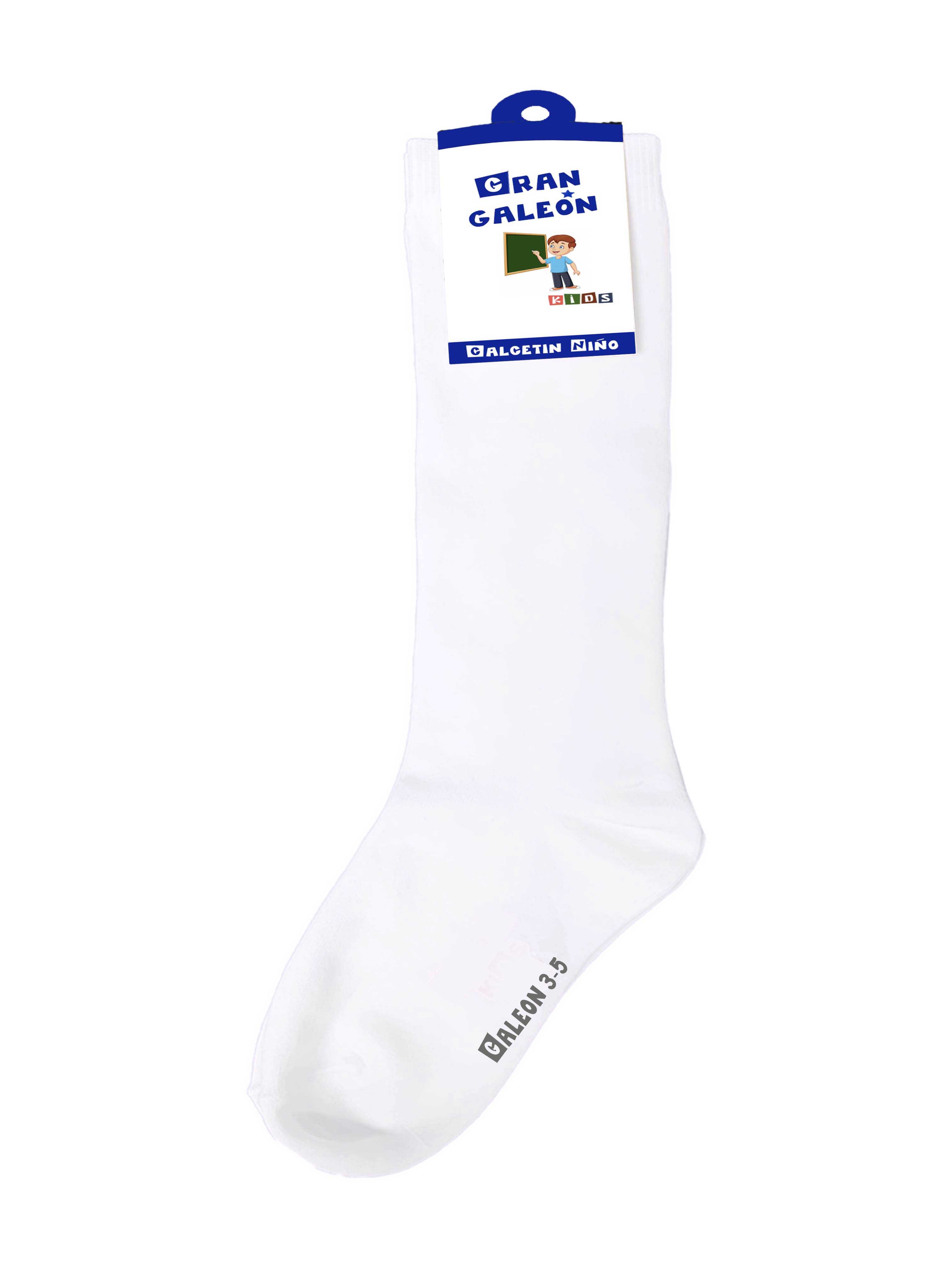 Calcetines de Algodón Gran Galeón color Blanco para Niño Pack con 6 Pares