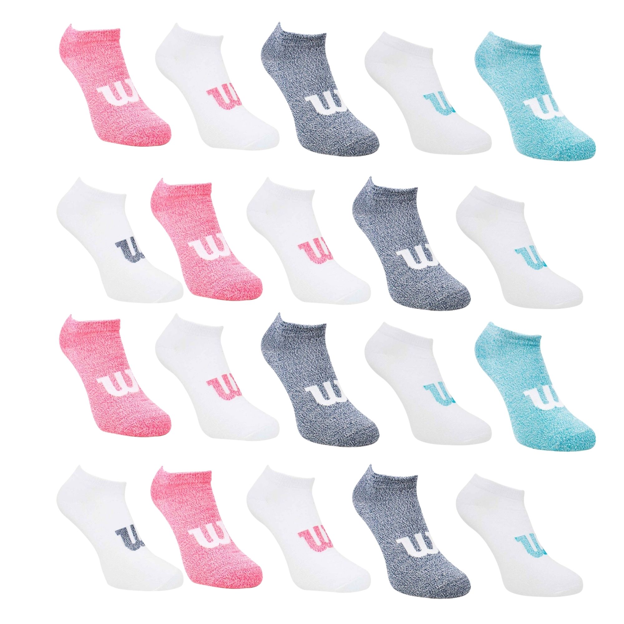 Foto 2 | 20 Pares Tin Para Niña Super Suave, Wilson, Talla Grande, Color Blanco Multicolor