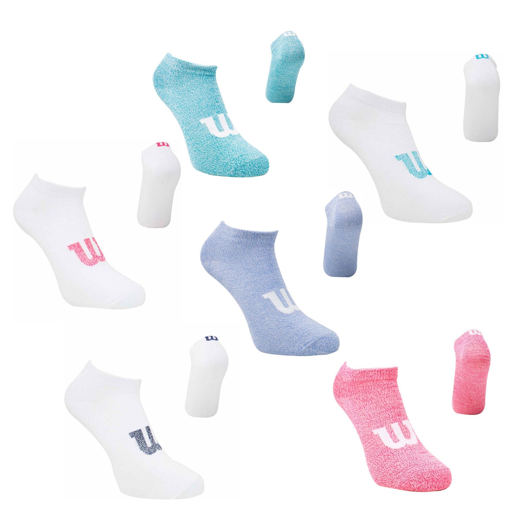 20 Pares Tin Para Niña Super Suave, Wilson, Talla Mediana, Color Blanco Multicolor