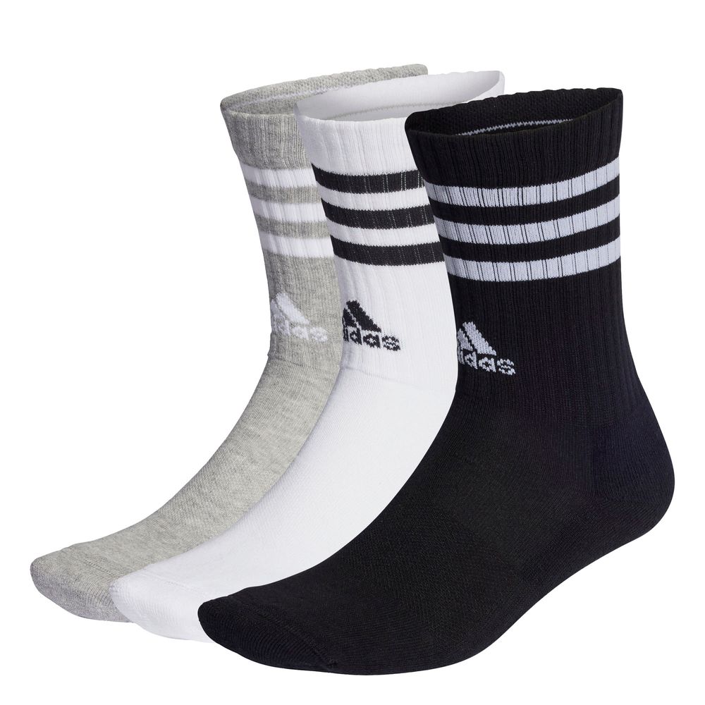 Calcetines Adidas Acolchados 3 Franjas Grises 3 Pares Unisex