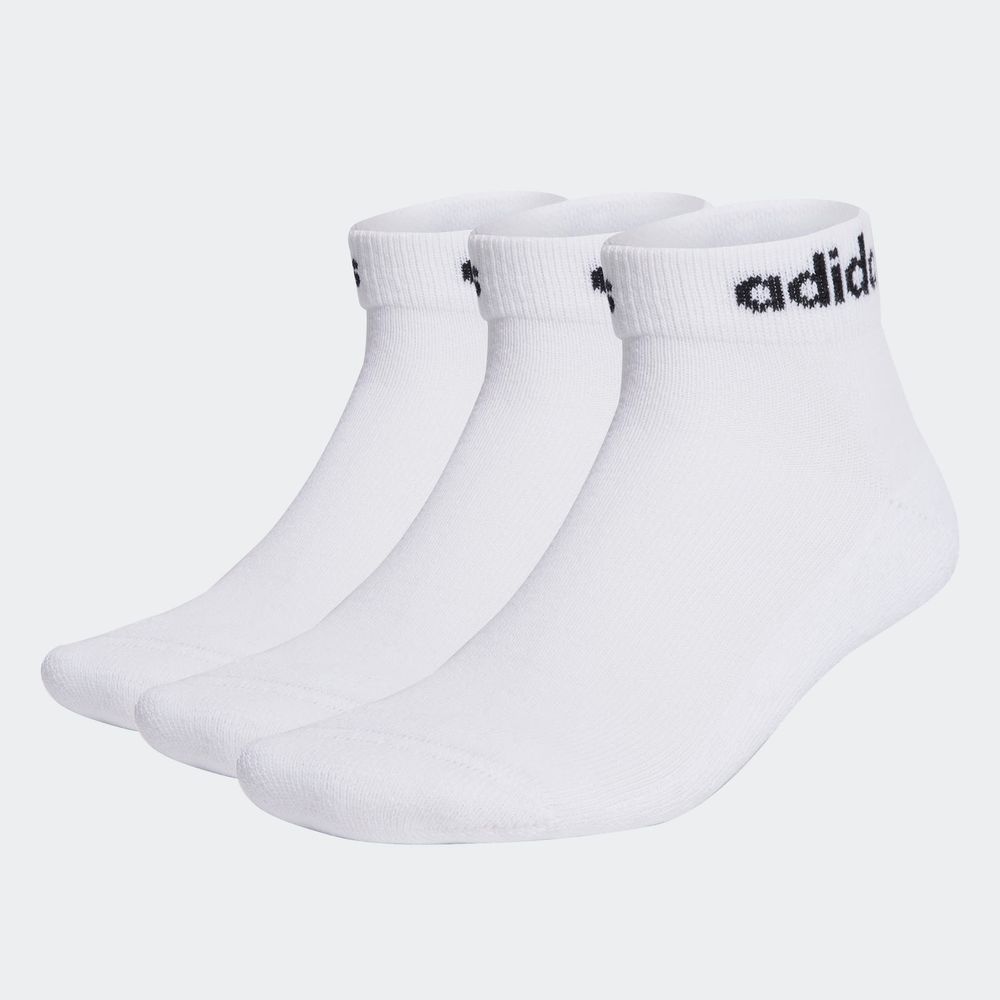 Foto 3 pulgar | Calcetines Adidas Linear Blancos Unisex 3 Pares