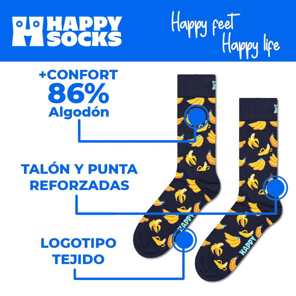 Foto 5 pulgar | Calcetines Happy Socks Diseño Banana Unisex