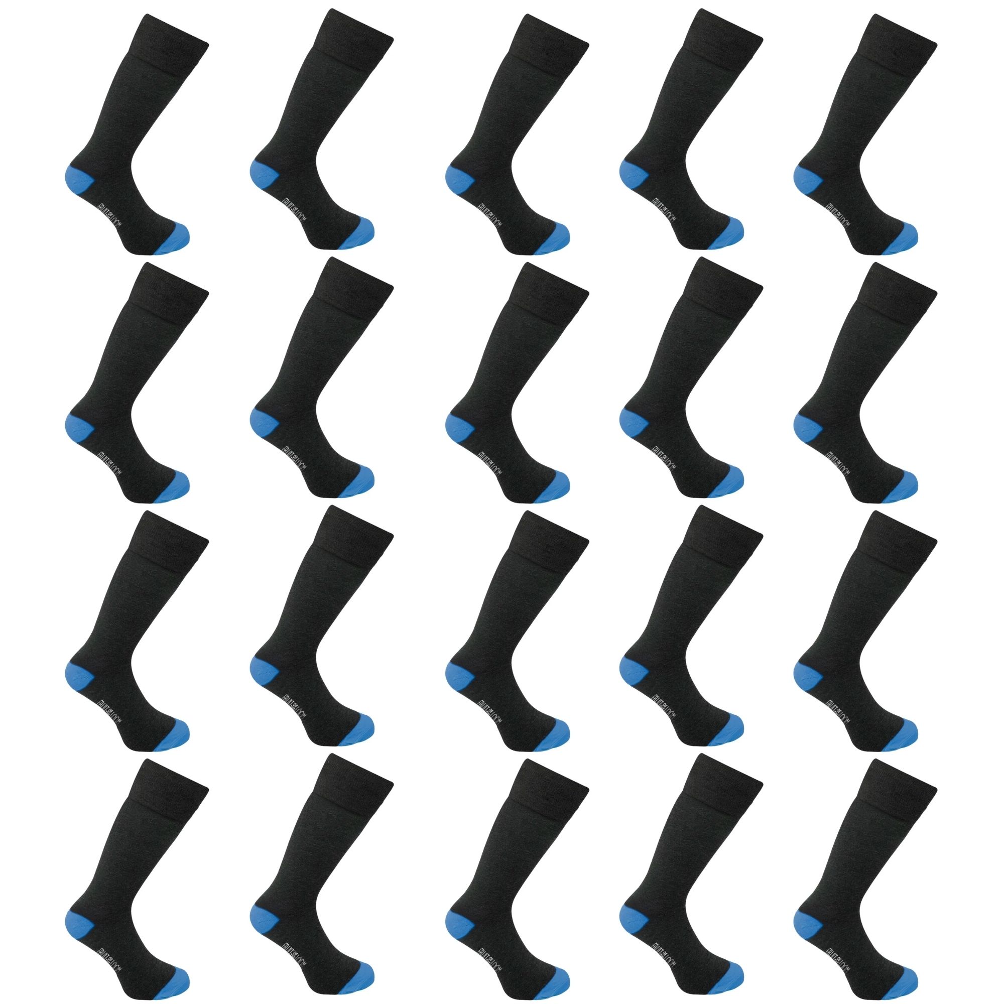 Foto 3 pulgar | 20 Pares De Calcetin Para Hombre, Fruit Of The Loom, Color Oxford Con Turquesa