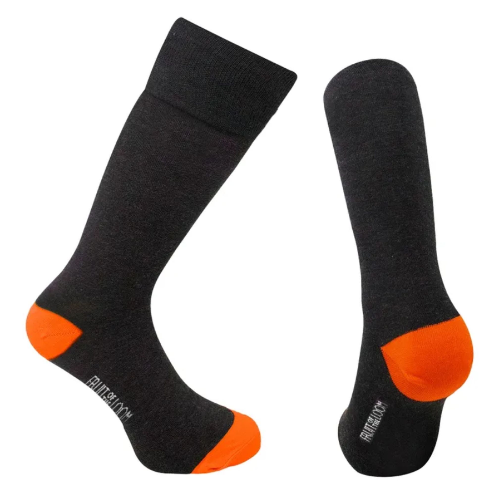 Foto 2 pulgar | 20 Pares De Calcetin Para Hombre, Fruit Of The Loom, Color Oxford Con Naranja