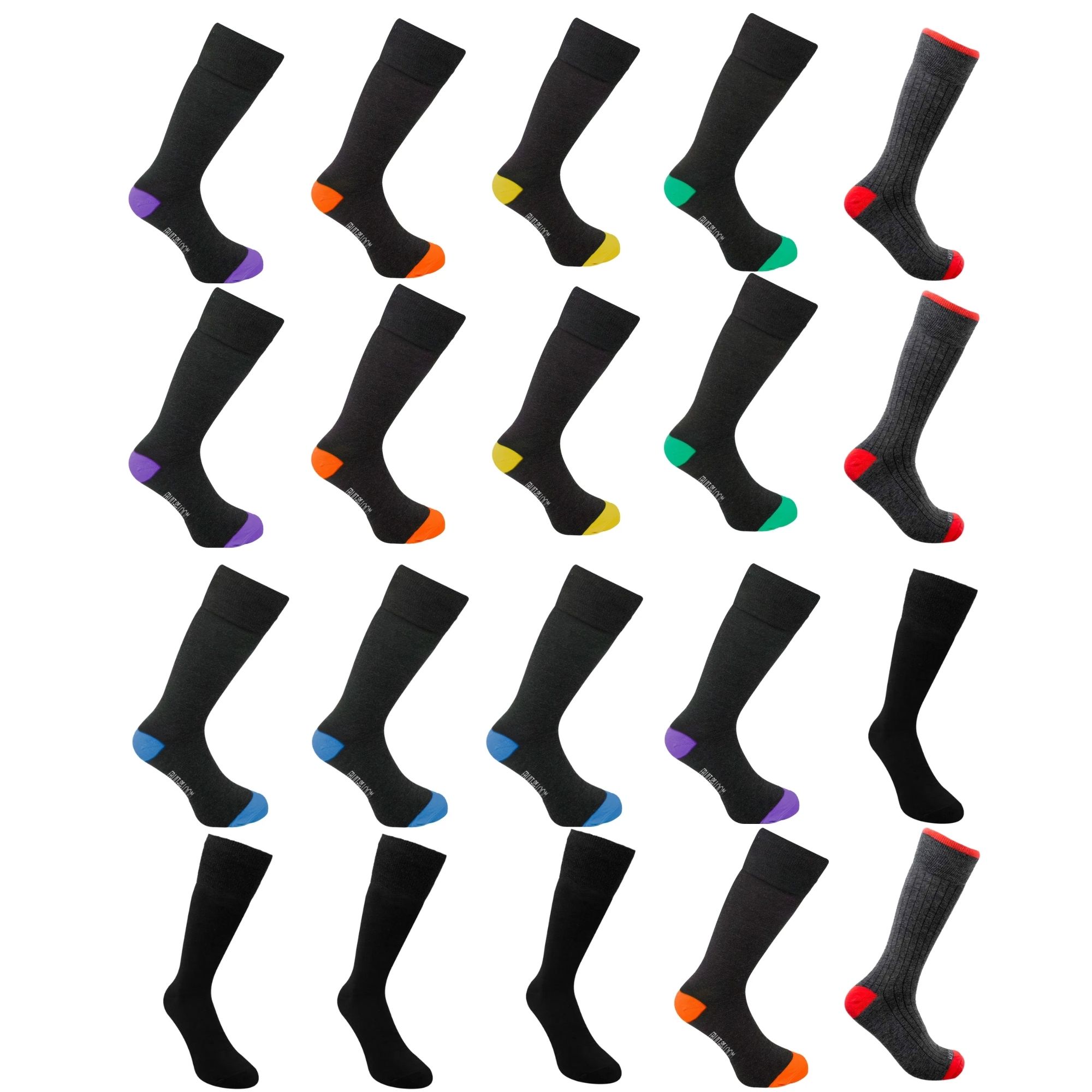 Foto 2 | 20 Pares De Calcetin Para Hombre, Fruit Of The Loom, Color Oxford Multicolor