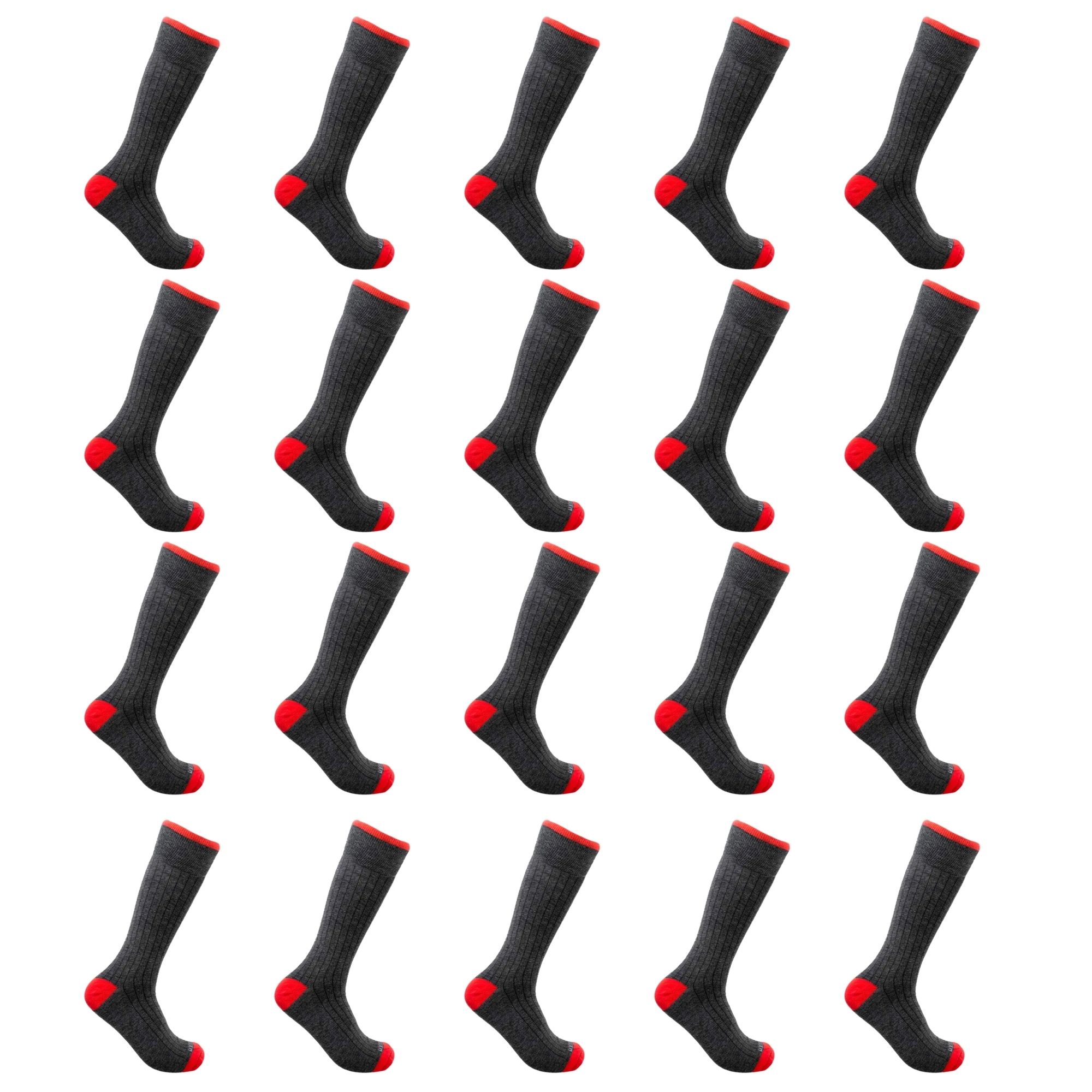 Foto 3 pulgar | 20 Pares De Calcetin Para Hombre, Fruit Of The Loom, Color Oxford Con Rojo