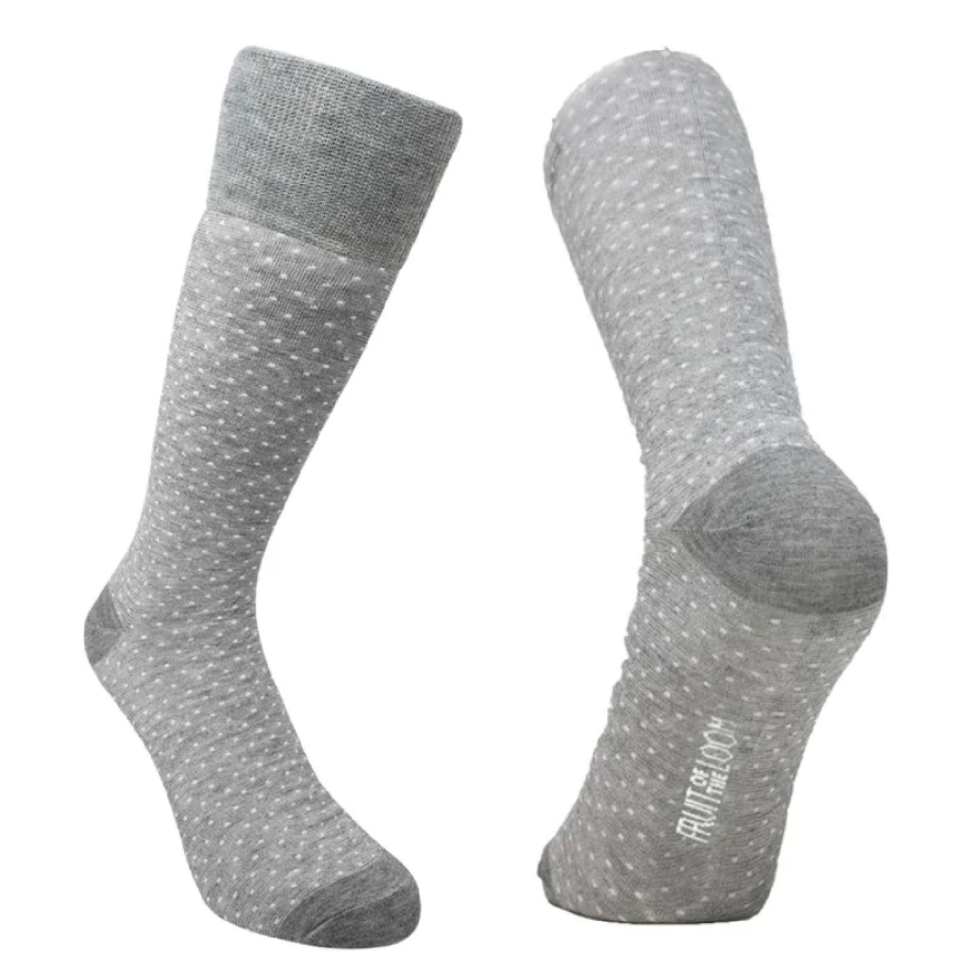 20 Pares De Calcetin Para Hombre, Fruit Of The Loom, Color Jaspe Puntos Blancos