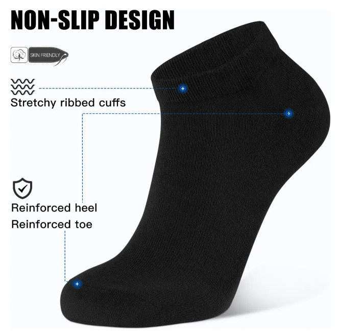 Foto 3 pulgar | Xtellar Calcetines Unisex De Lujo: Pack Negro De 24 Pares  Estilo Corto Y Versátil Para Hombres Y Mujeres 18-28cm