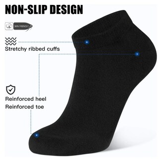 Foto 2 | Xtellar Calcetines Unisex De Lujo: Pack Negro De 24 Pares Estilo Corto Y Versátil Para Hombres Y Mujeres 18-28cm