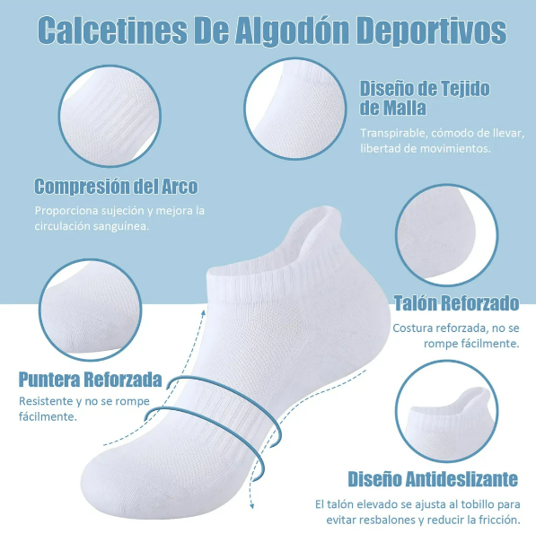Foto 3 pulgar | Xtellar Pack De 6 Pares De Calcetines Deportivos Unisex