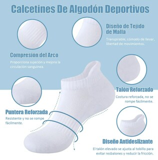 Foto 2 | Xtellar Pack De 6 Pares De Calcetines Deportivos Unisex