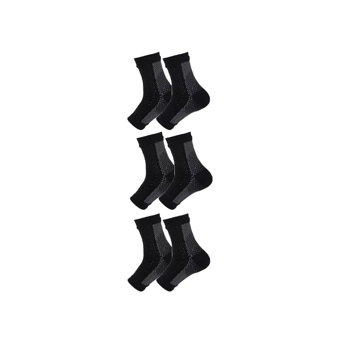 Set 3 Pares De Calcetines Para Neuropatía, Compresión  S/m Eo Safe Imports Esi-14216 Negro