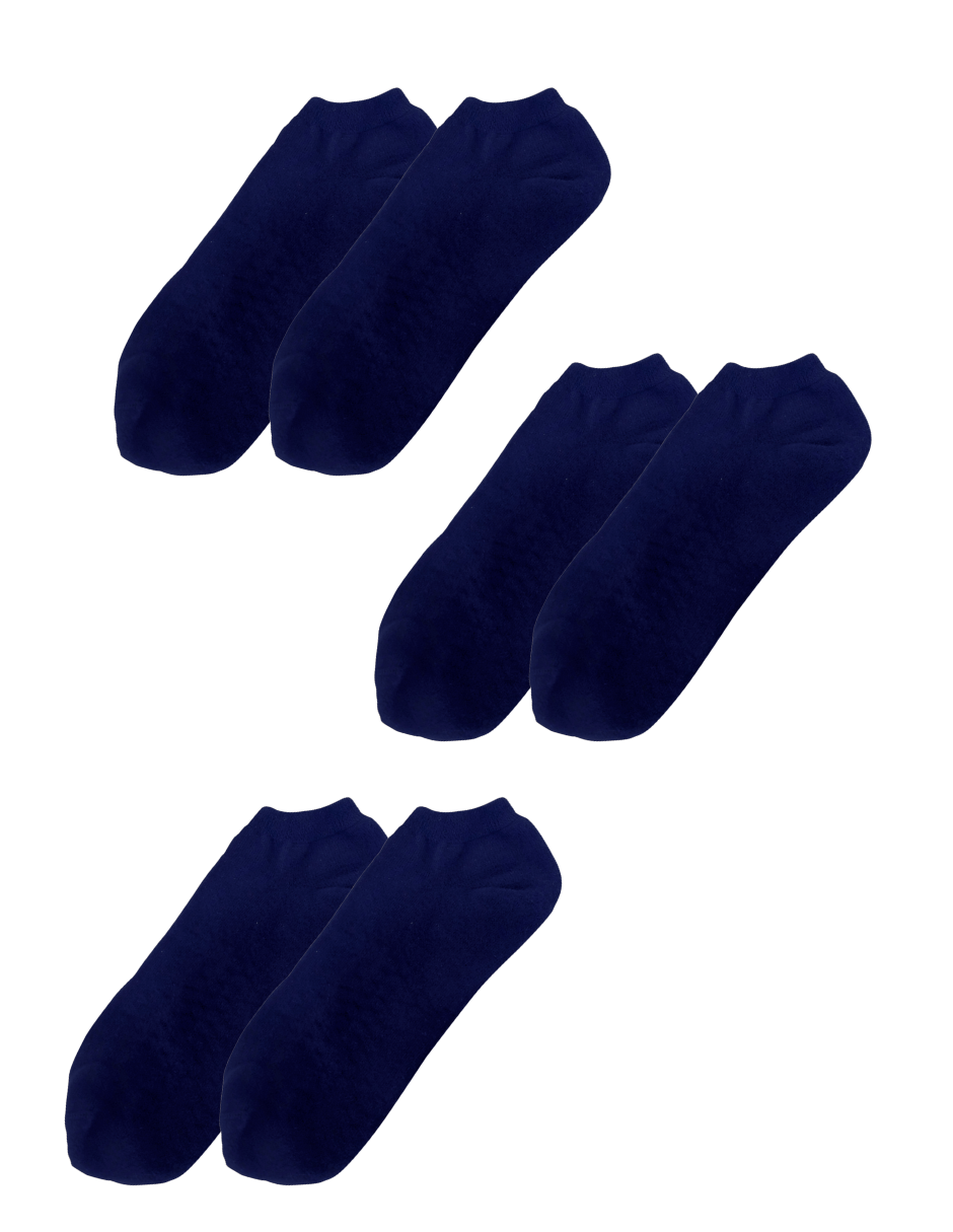 Foto 3 pulgar | Calcetines Para Diabéticos Medical Confort Altura Corta Color Azul Marino 3 Pares