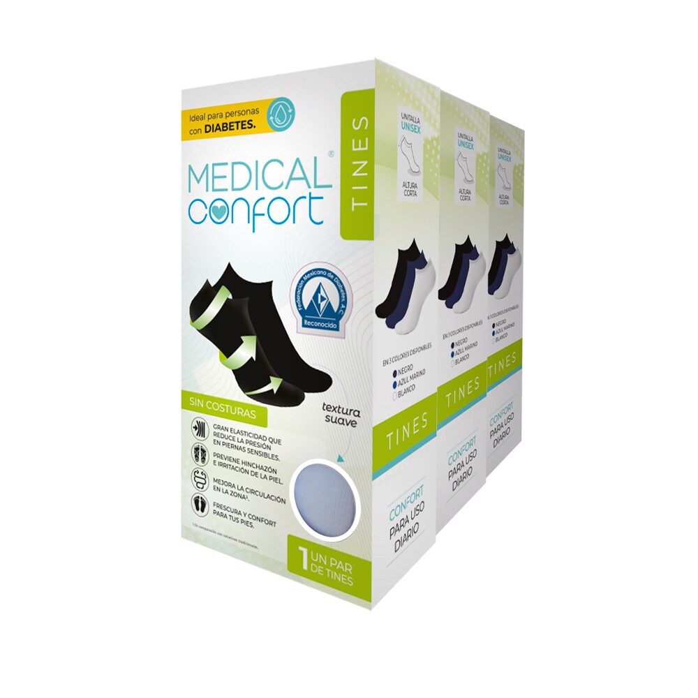 Calcetines Para Diabéticos Medical Confort Altura Corta Color Blanco 3 Pares $399